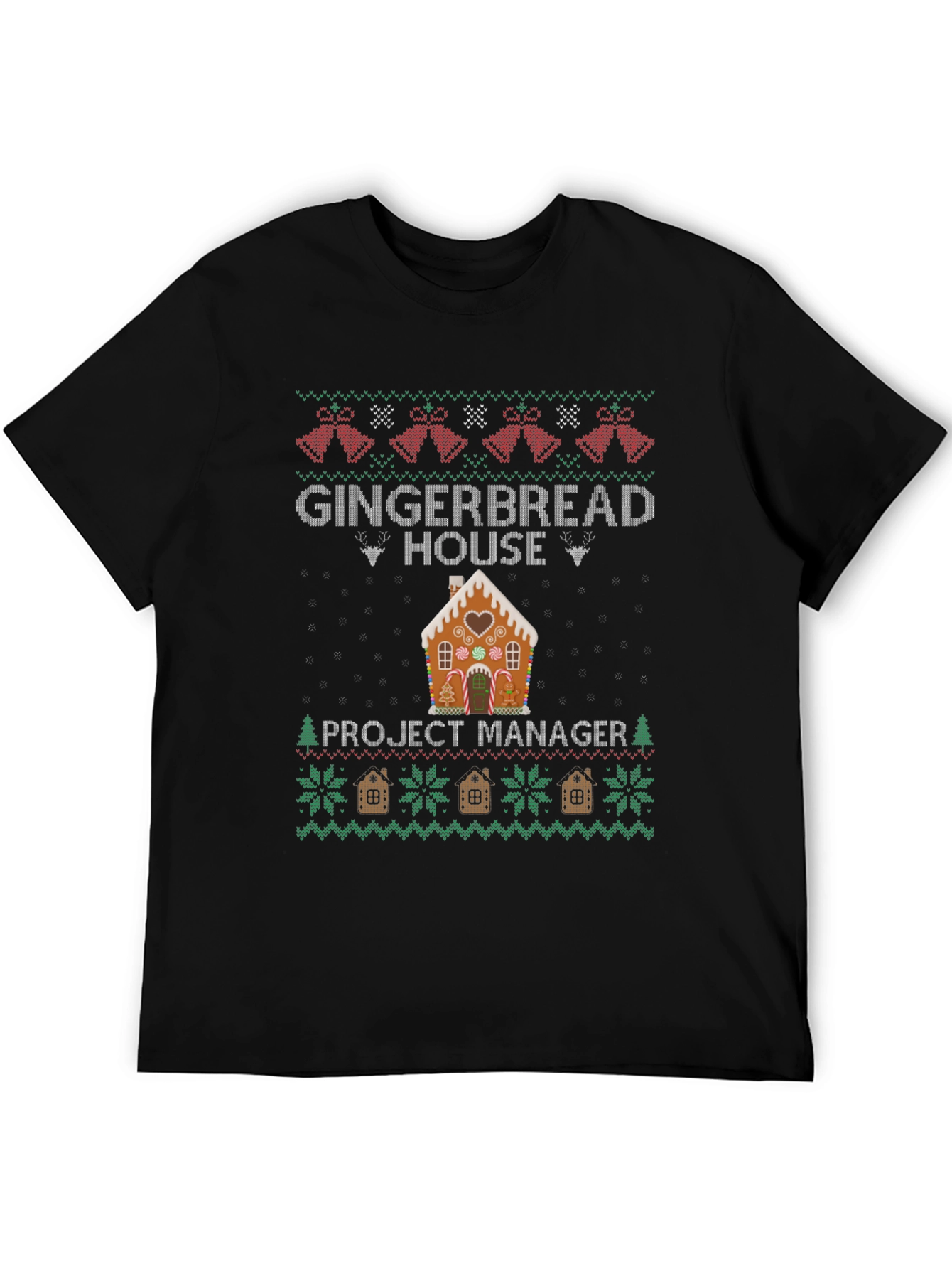 Gingerbread House Project Manager Ugly Christmas Sweater T-Shirt