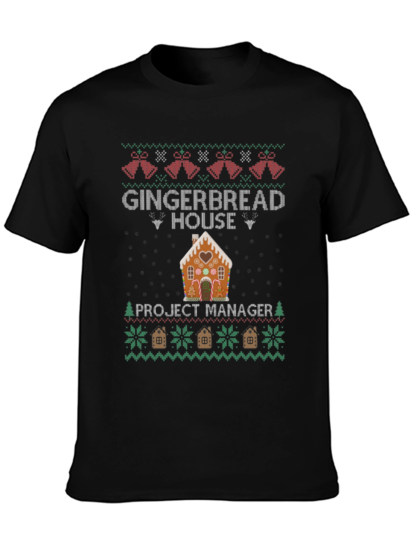 Gingerbread House Project Manager Ugly Christmas Sweater T-Shirt