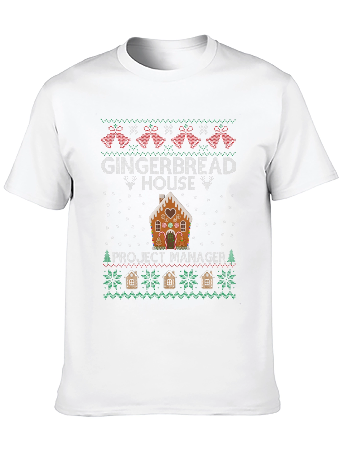 Gingerbread House Project Manager Ugly Christmas Sweater T-Shirt