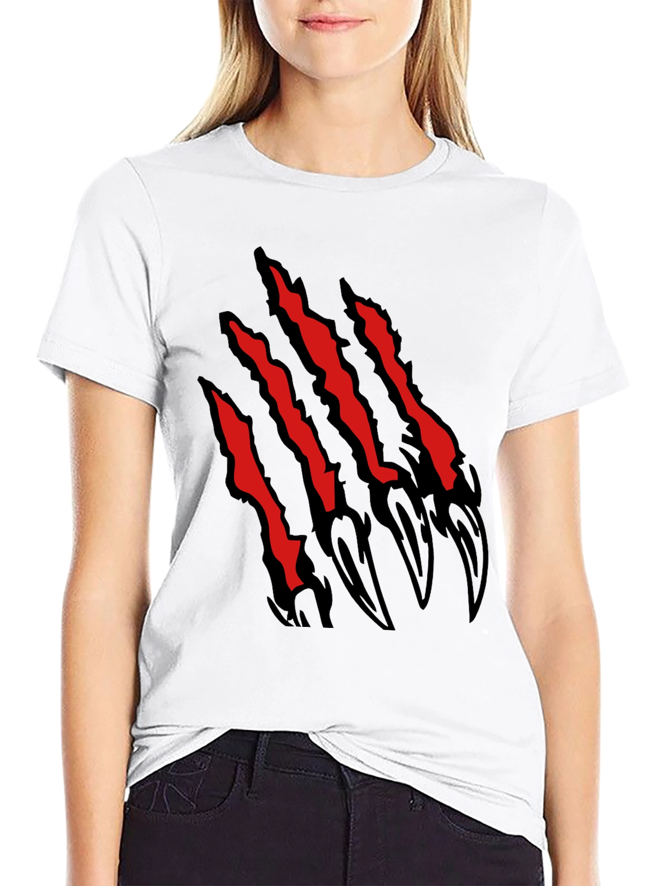 Claw Scratch Graphic Black T-Shirt