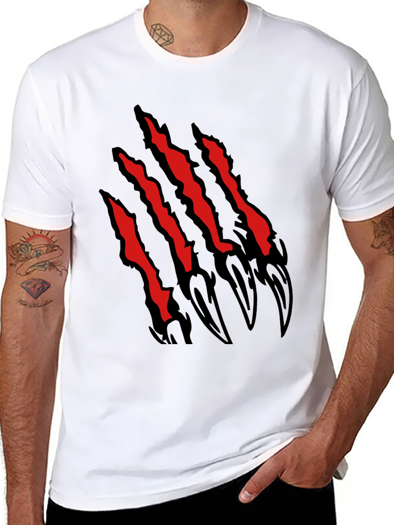 Claw Scratch Graphic Black T-Shirt