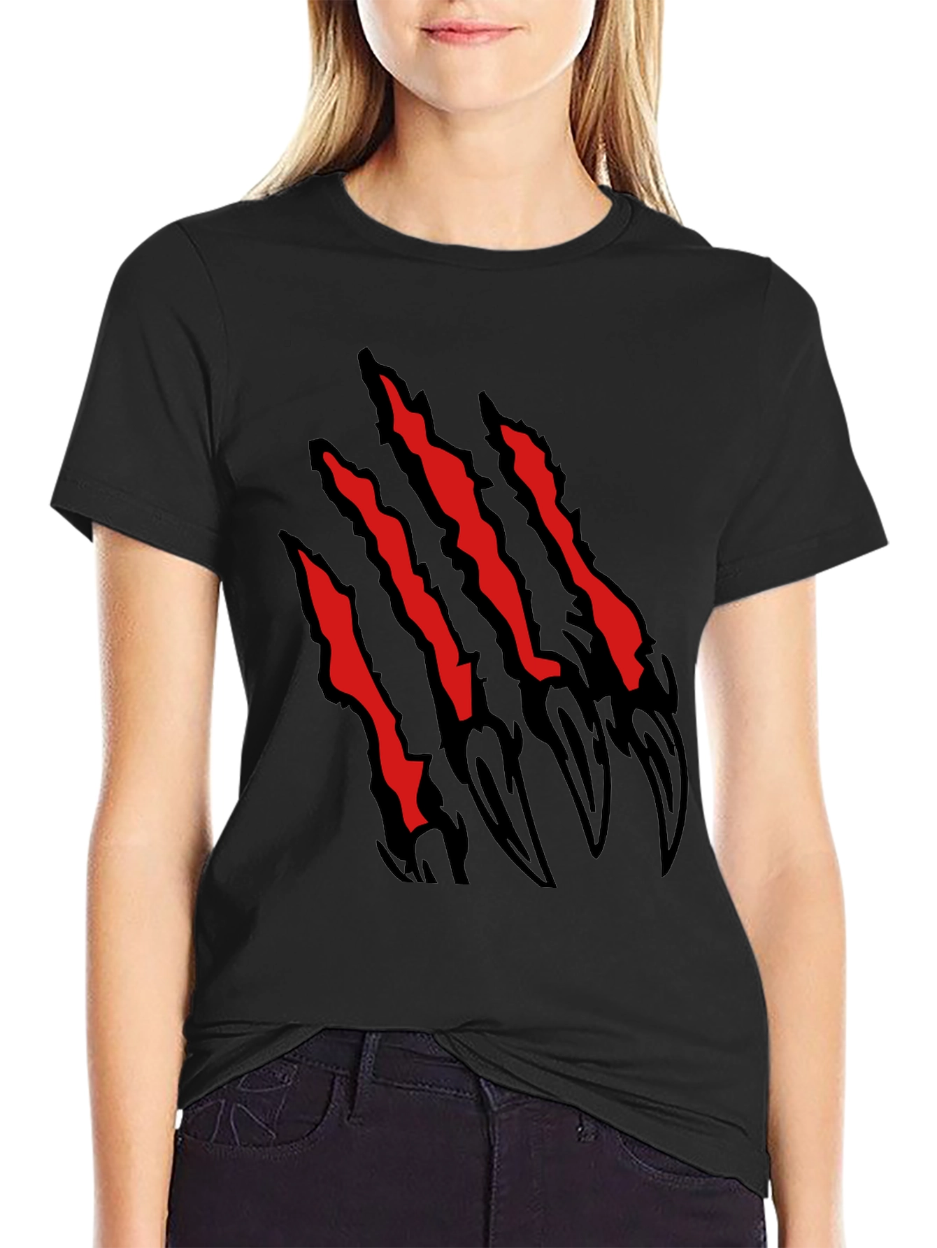 Claw Scratch Graphic Black T-Shirt