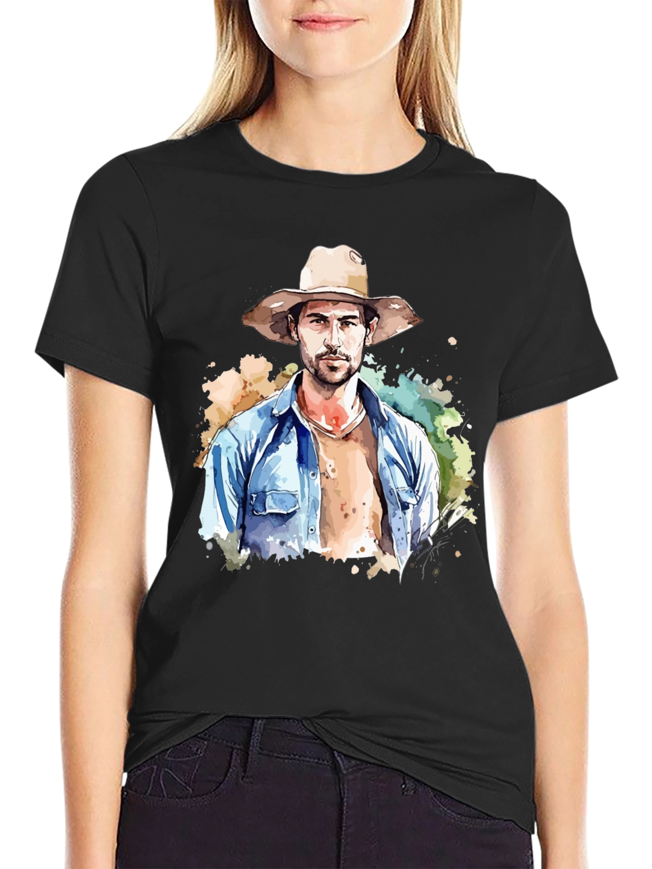Watercolor Cowboy Graphic Tee