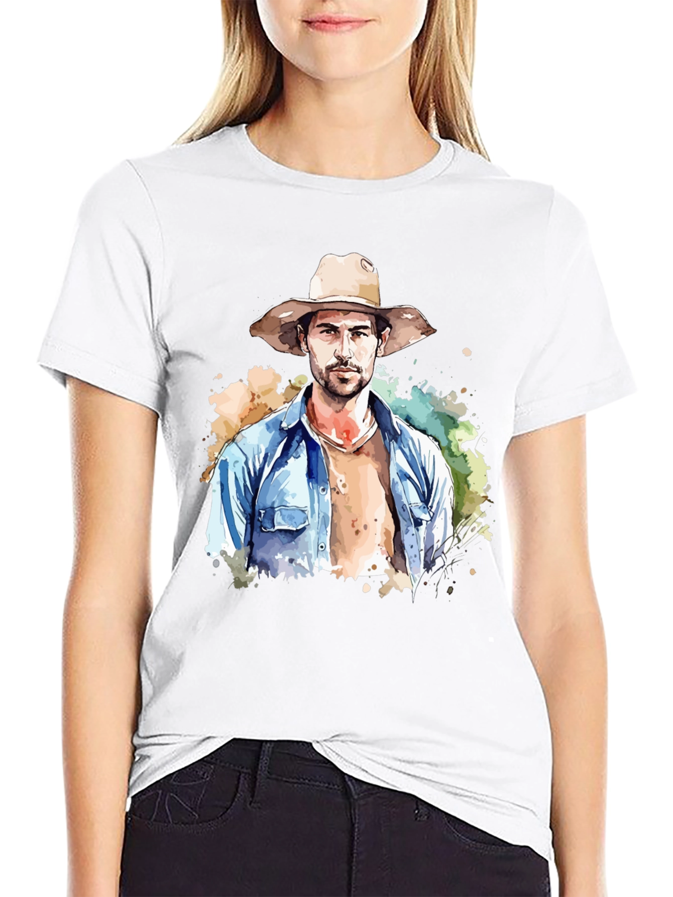 Watercolor Cowboy Graphic Tee