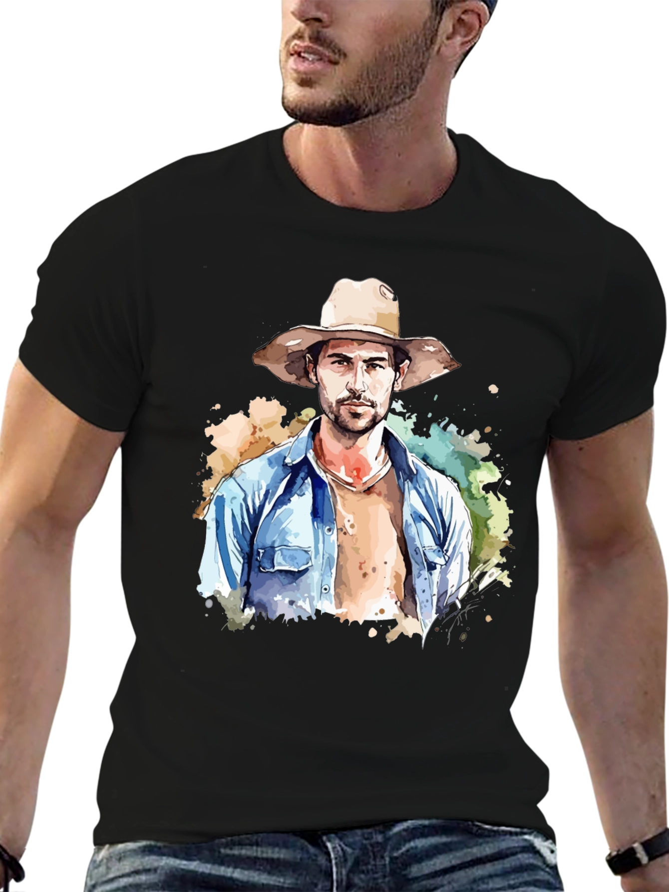 Watercolor Cowboy Graphic Tee