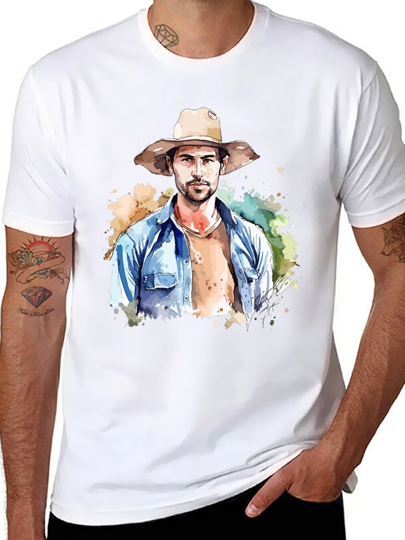 Watercolor Cowboy Graphic Tee