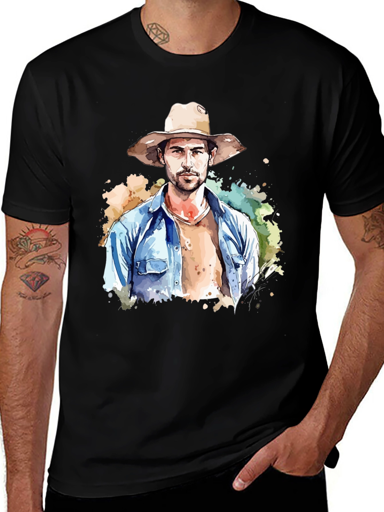 Watercolor Cowboy Graphic Tee