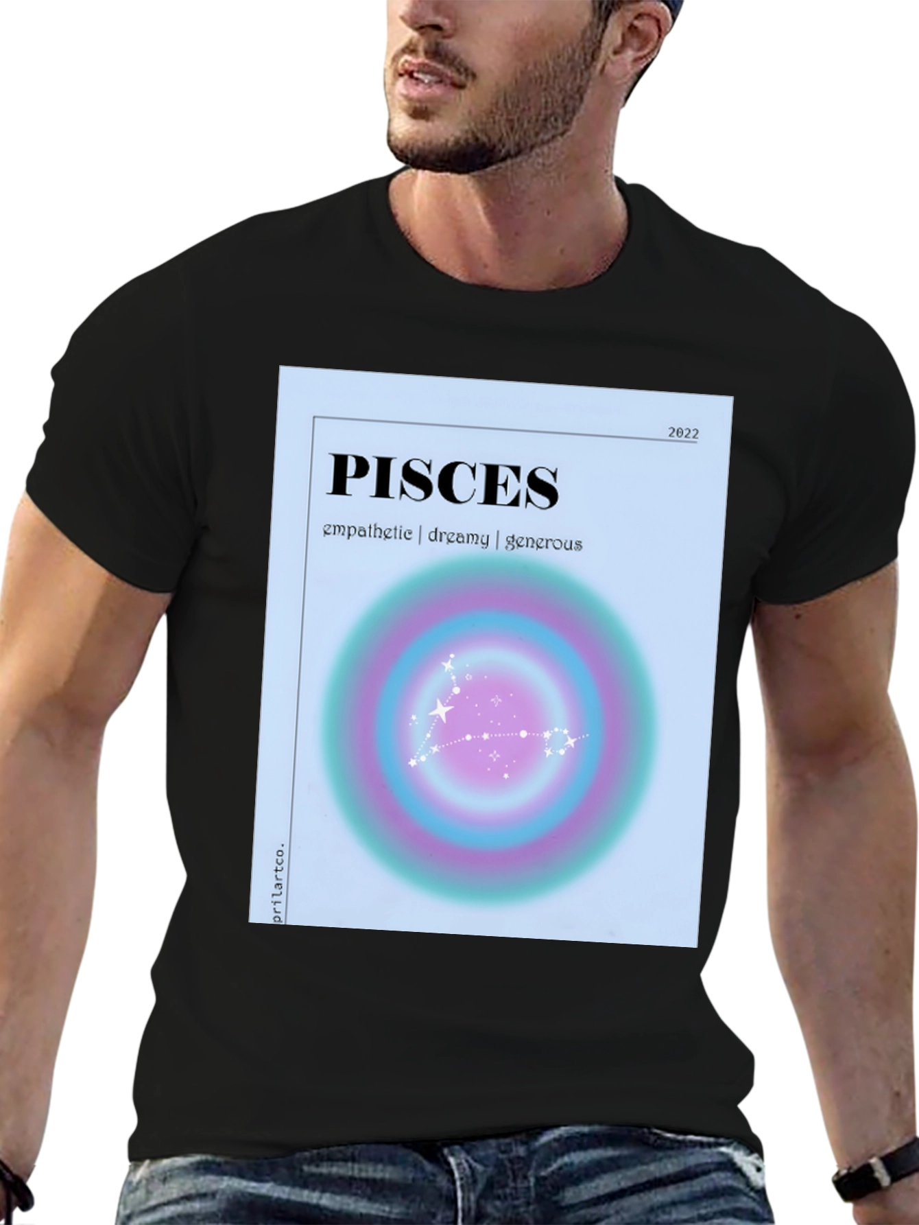 Pisces Zodiac Graphic T-Shirt - Empathetic Dreamy Generous