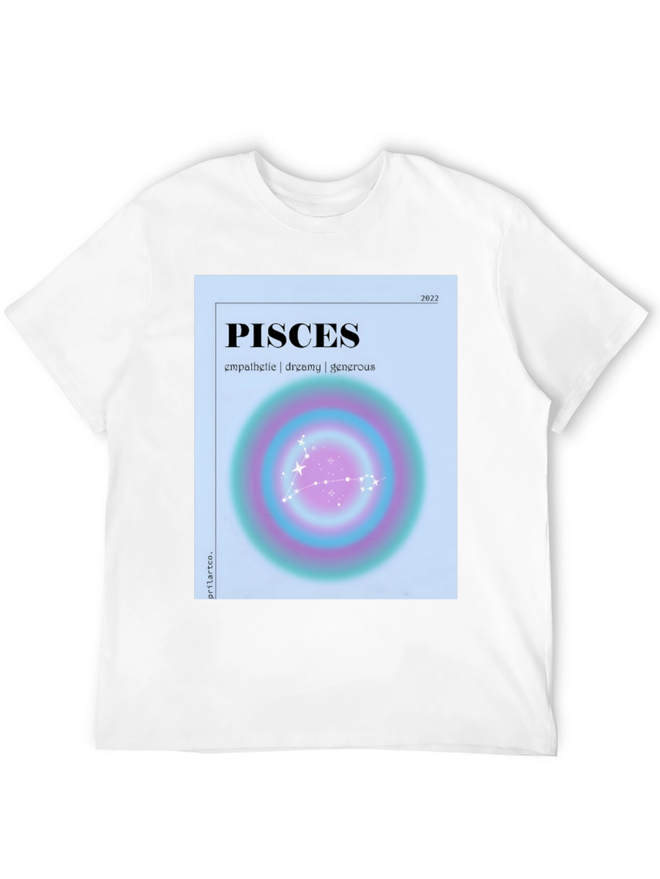 Pisces Zodiac Graphic T-Shirt - Empathetic Dreamy Generous