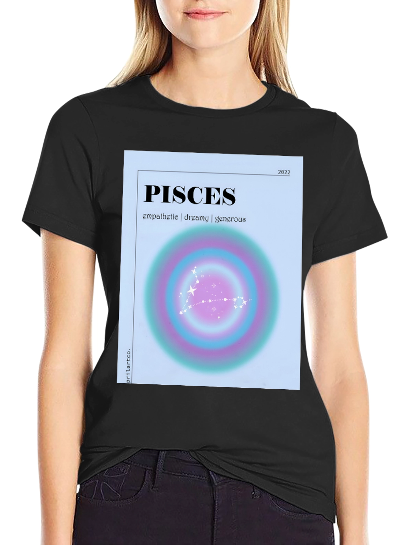 Pisces Zodiac Graphic T-Shirt - Empathetic Dreamy Generous