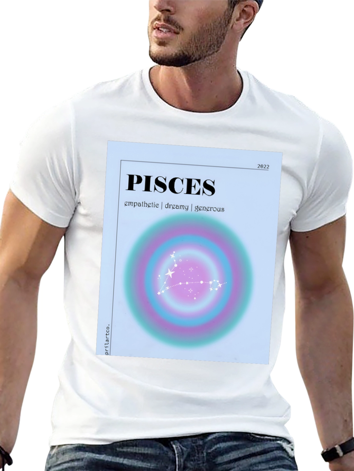Pisces Zodiac Graphic T-Shirt - Empathetic Dreamy Generous