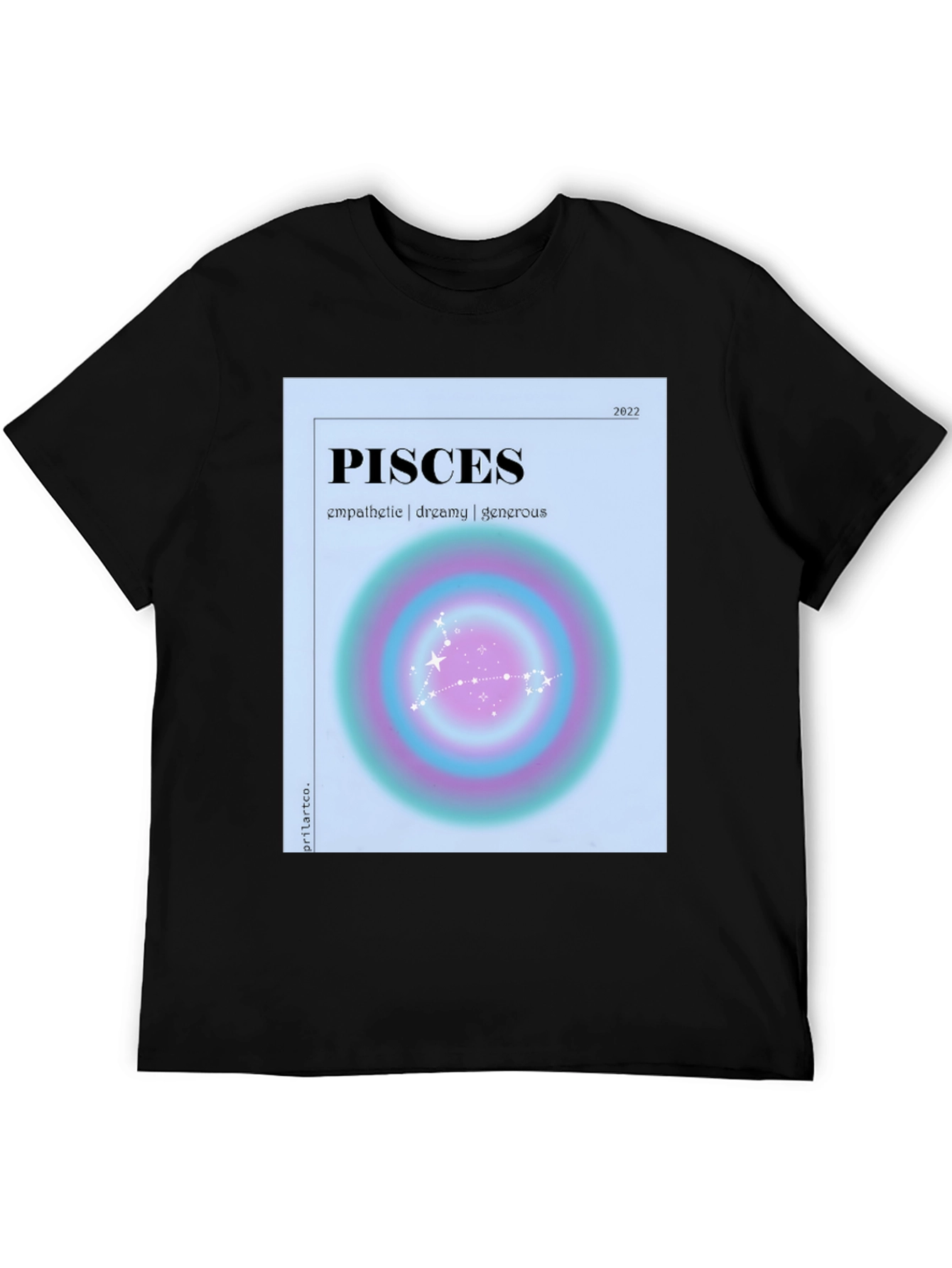 Pisces Zodiac Graphic T-Shirt - Empathetic Dreamy Generous