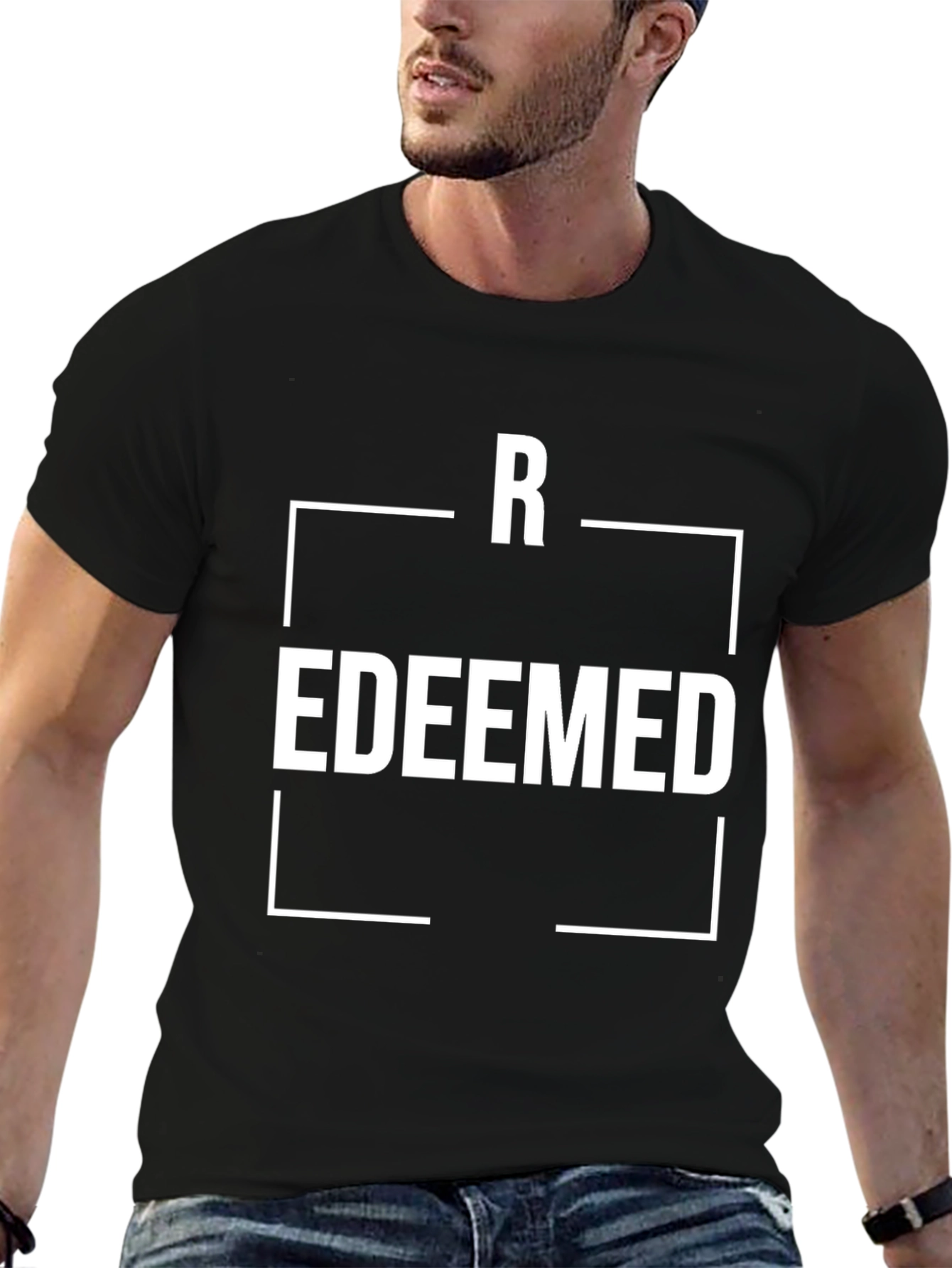 Redeemed Graphic Black T-Shirt for Men