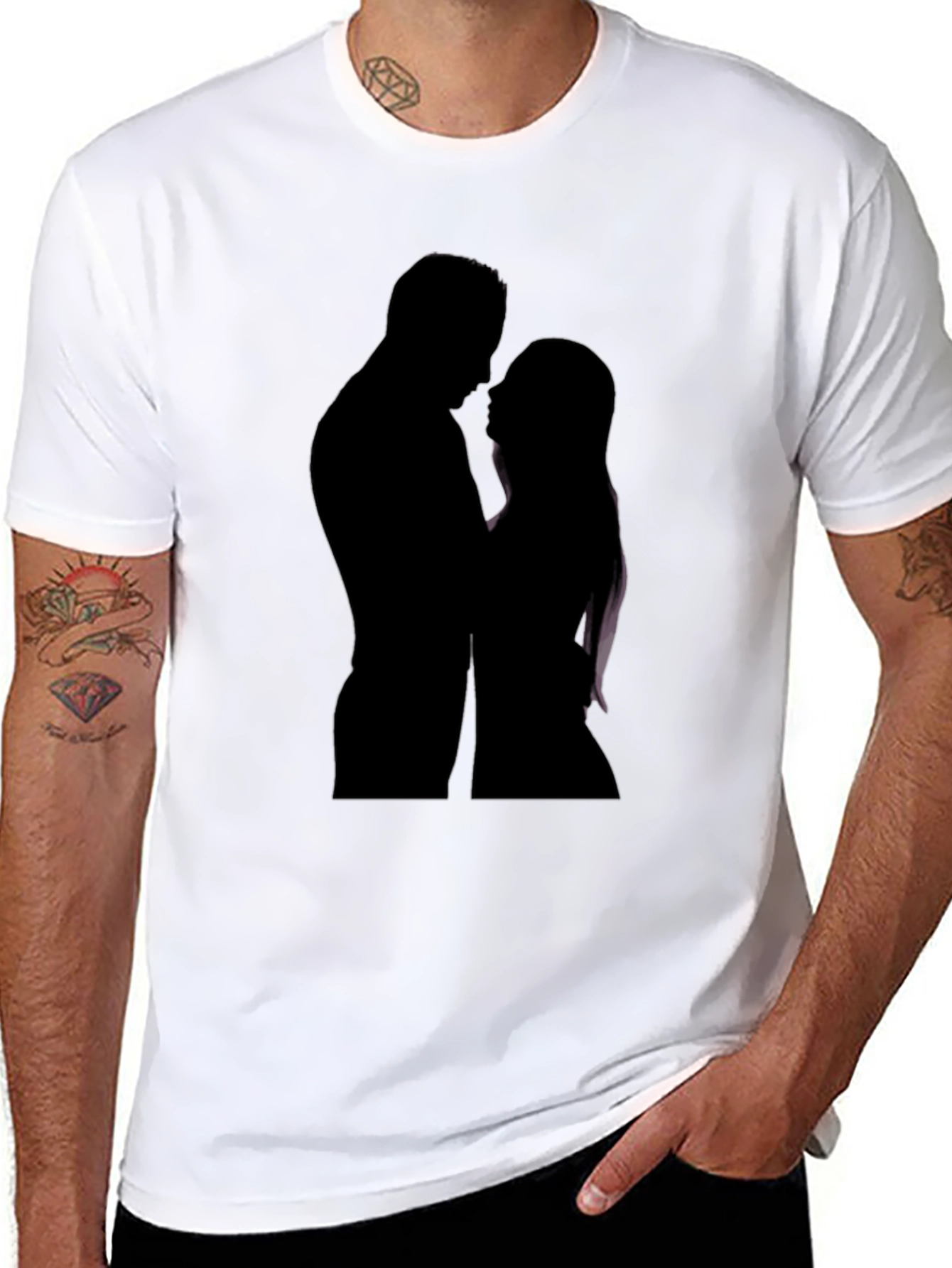 Silhouette Couple Black T-Shirt