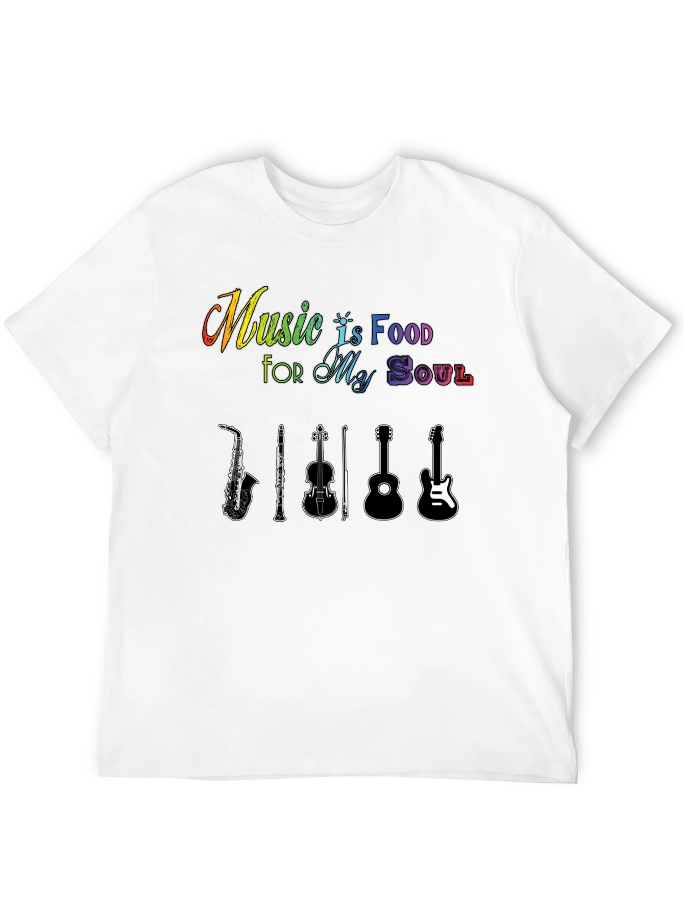 Music Is Food For My Soul Black T-Shirt