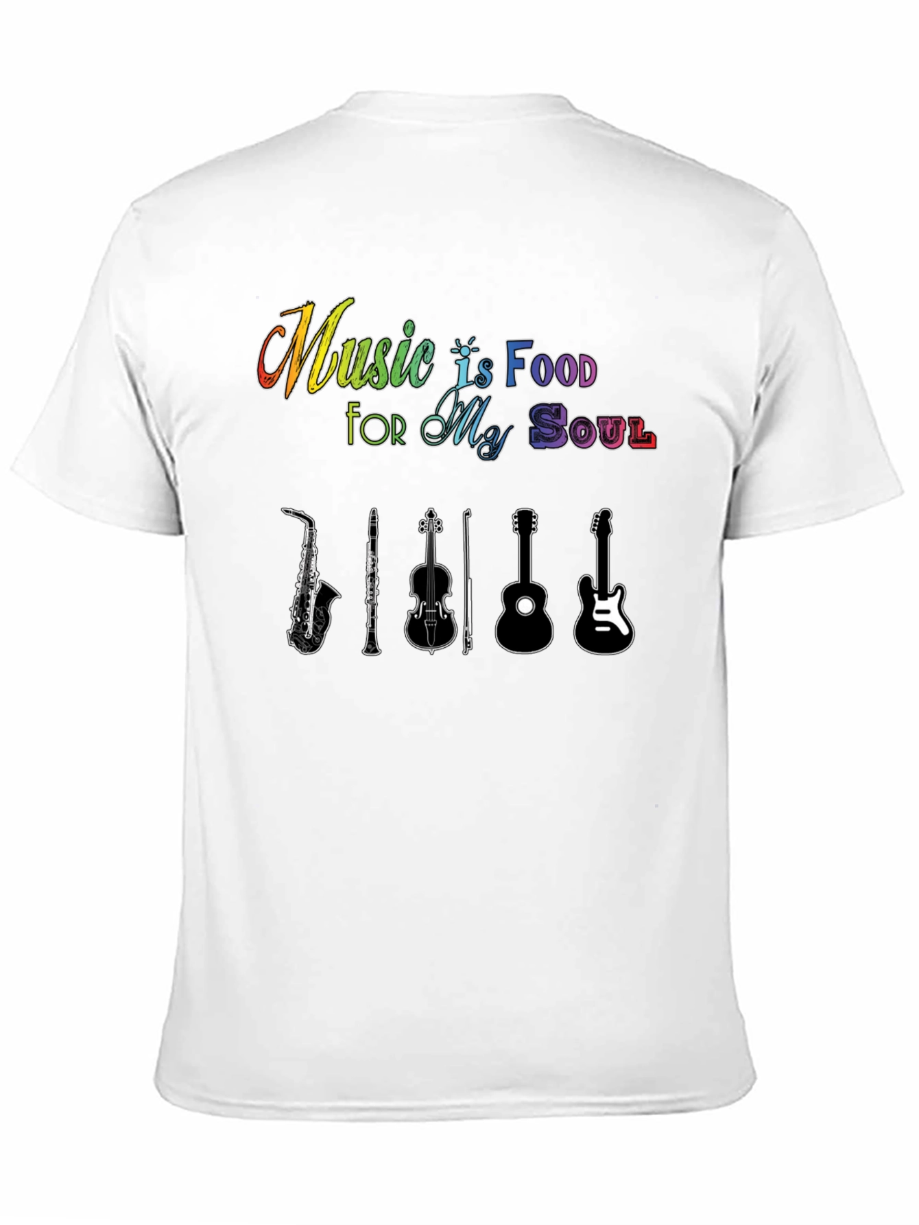 Music Is Food For My Soul Black T-Shirt