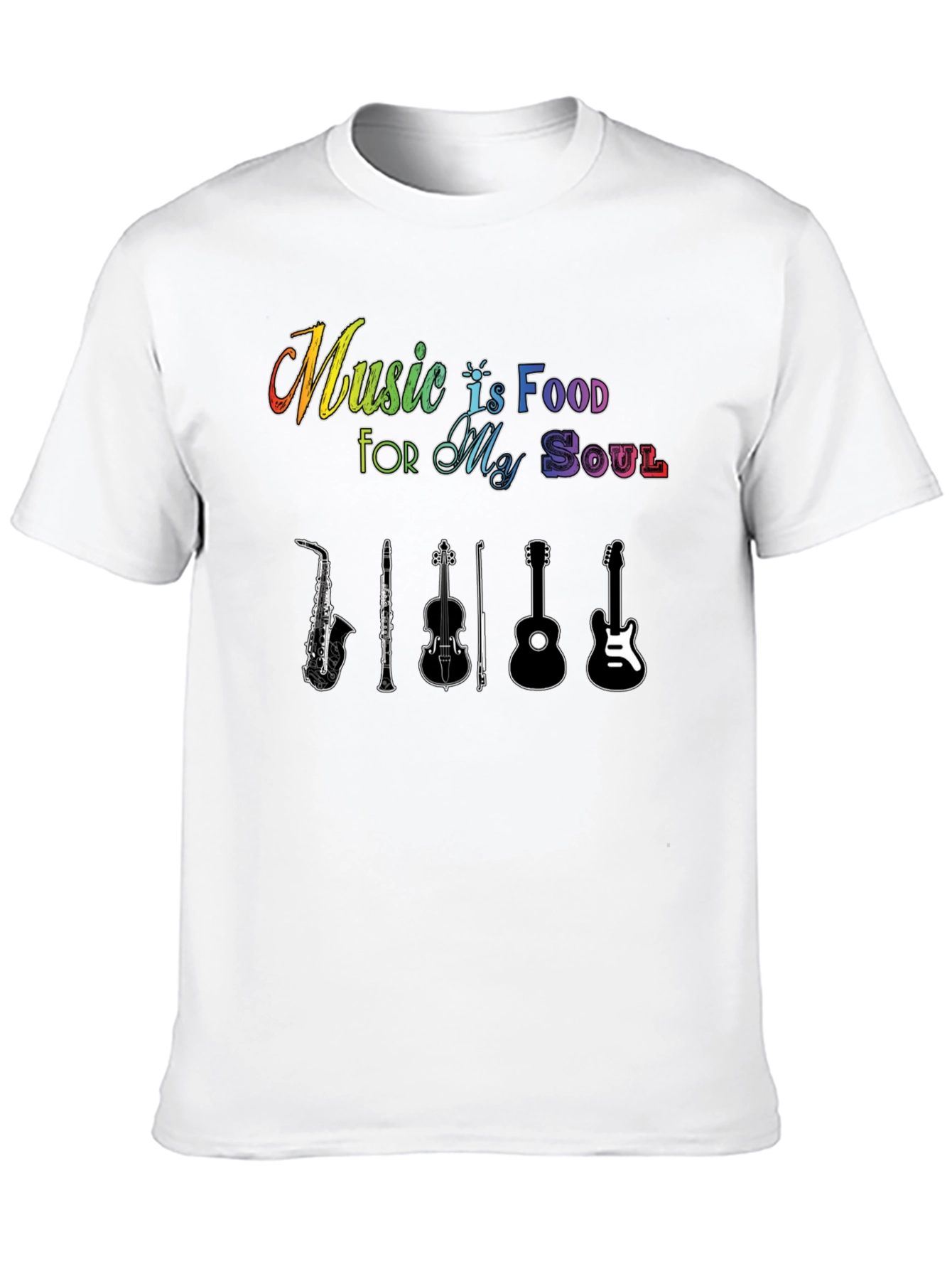 Music Is Food For My Soul Black T-Shirt