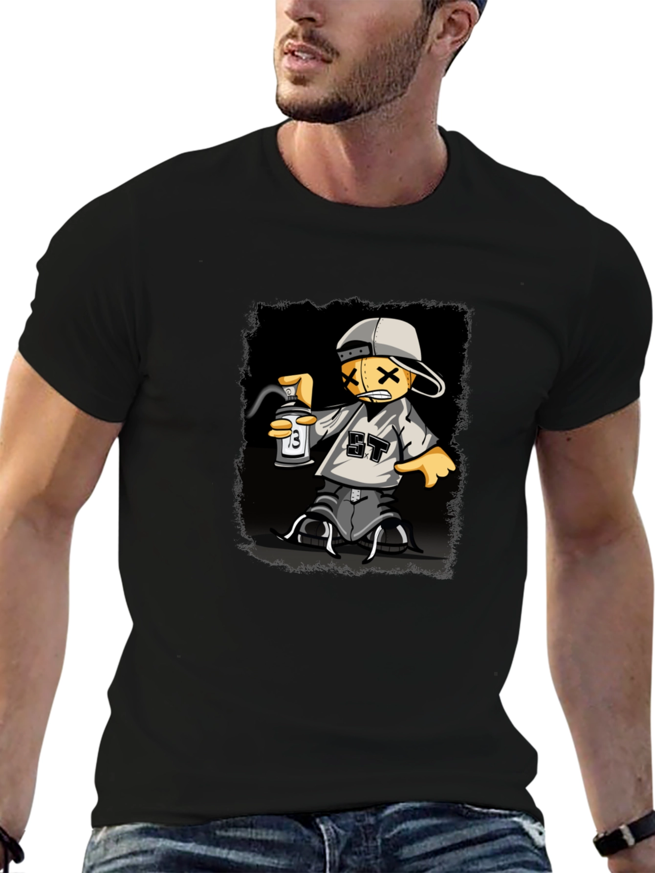 Graphic Print T-Shirt - Street Art Style