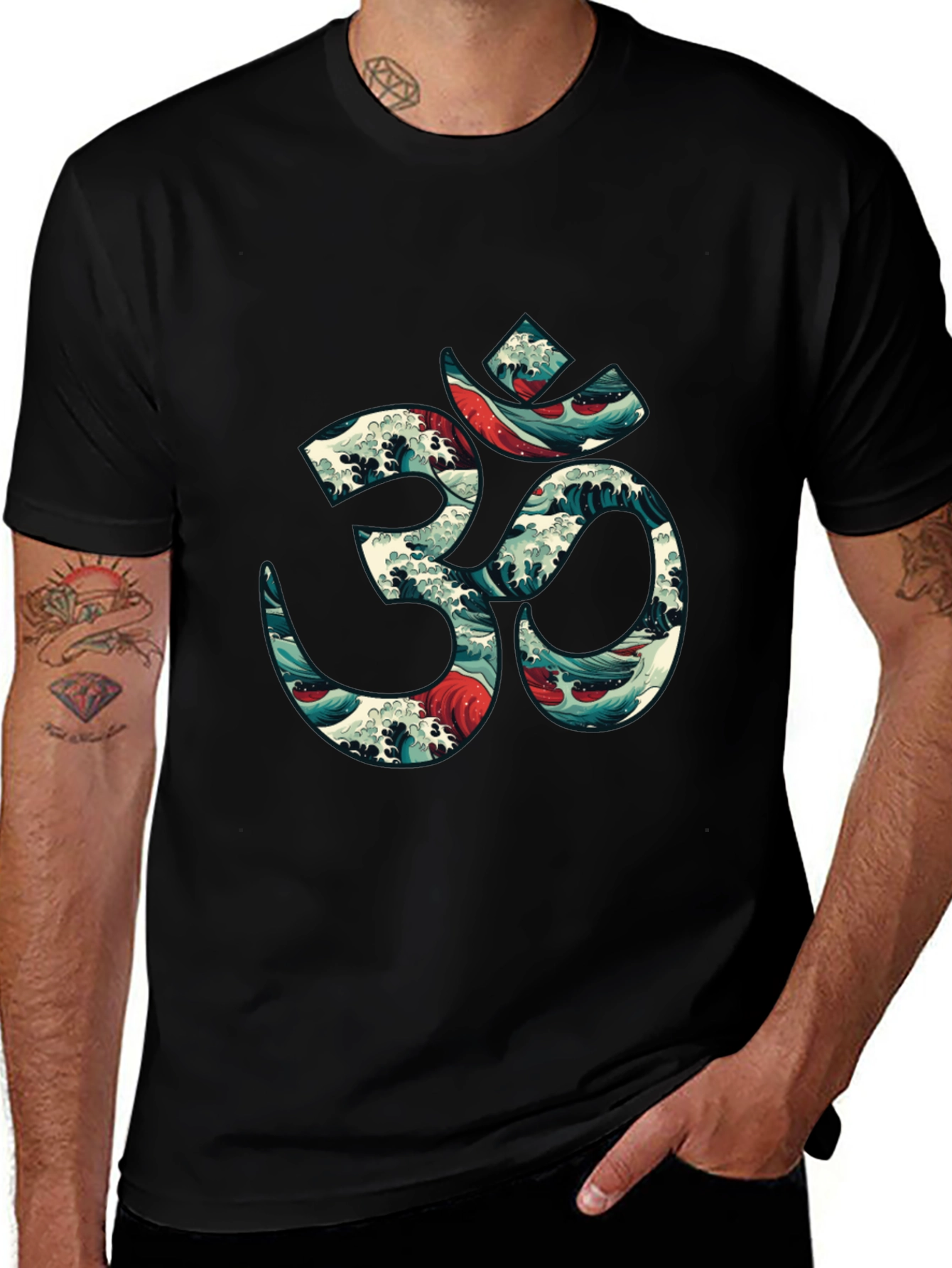 Om Wave Graphic Tee - Spiritual & Stylish