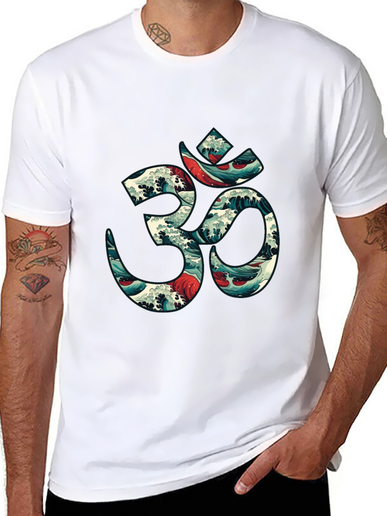 Om Wave Graphic Tee - Spiritual & Stylish