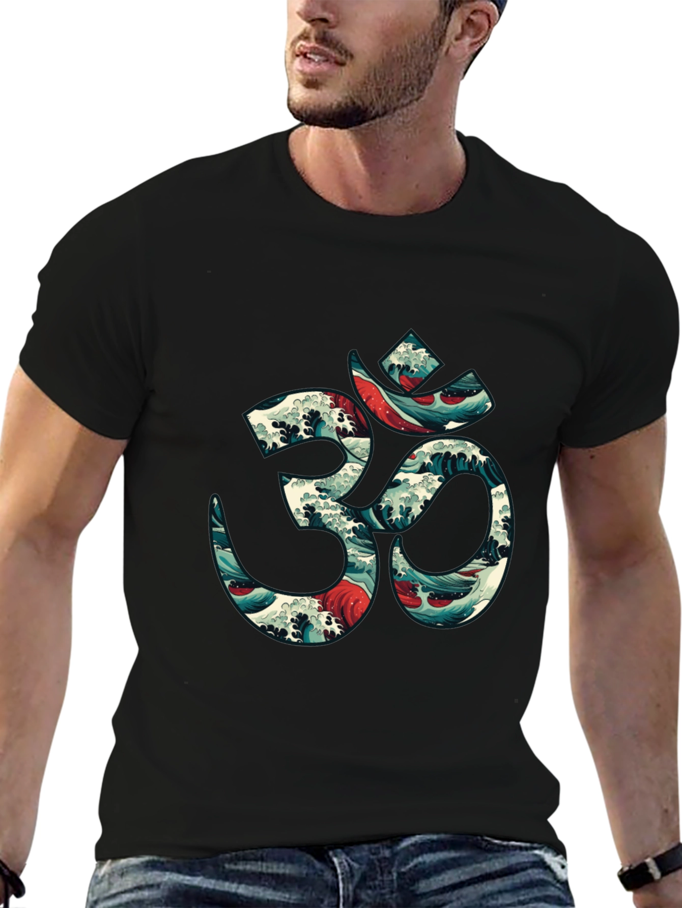 Om Wave Graphic Tee - Spiritual & Stylish