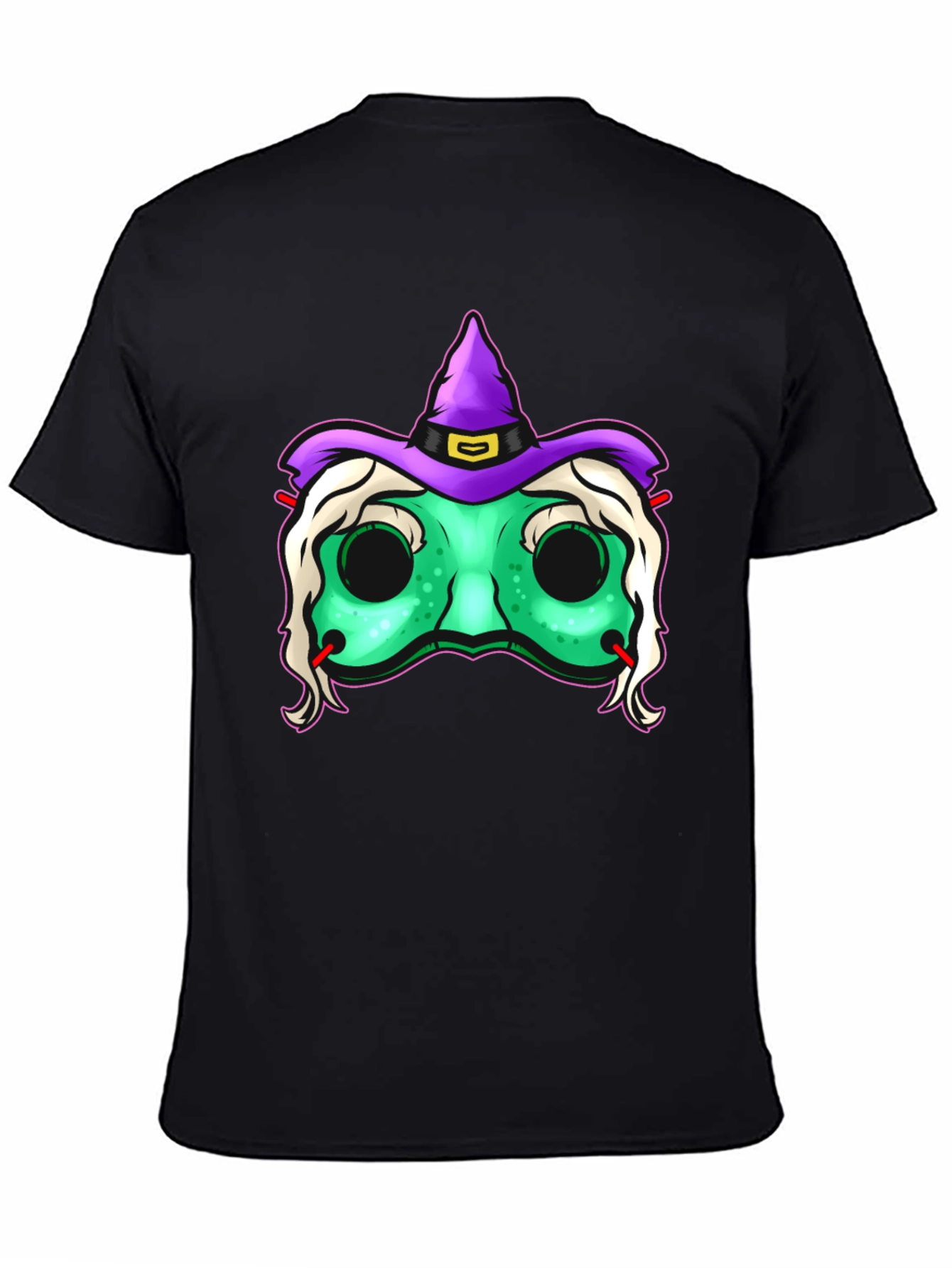 Witch Mask Graphic Tee - Spooky Halloween T-Shirt