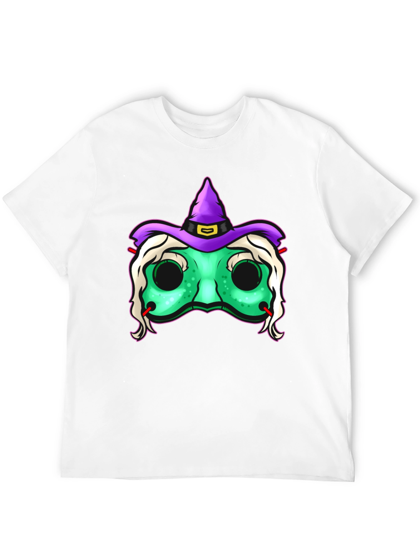Witch Mask Graphic Tee - Spooky Halloween T-Shirt