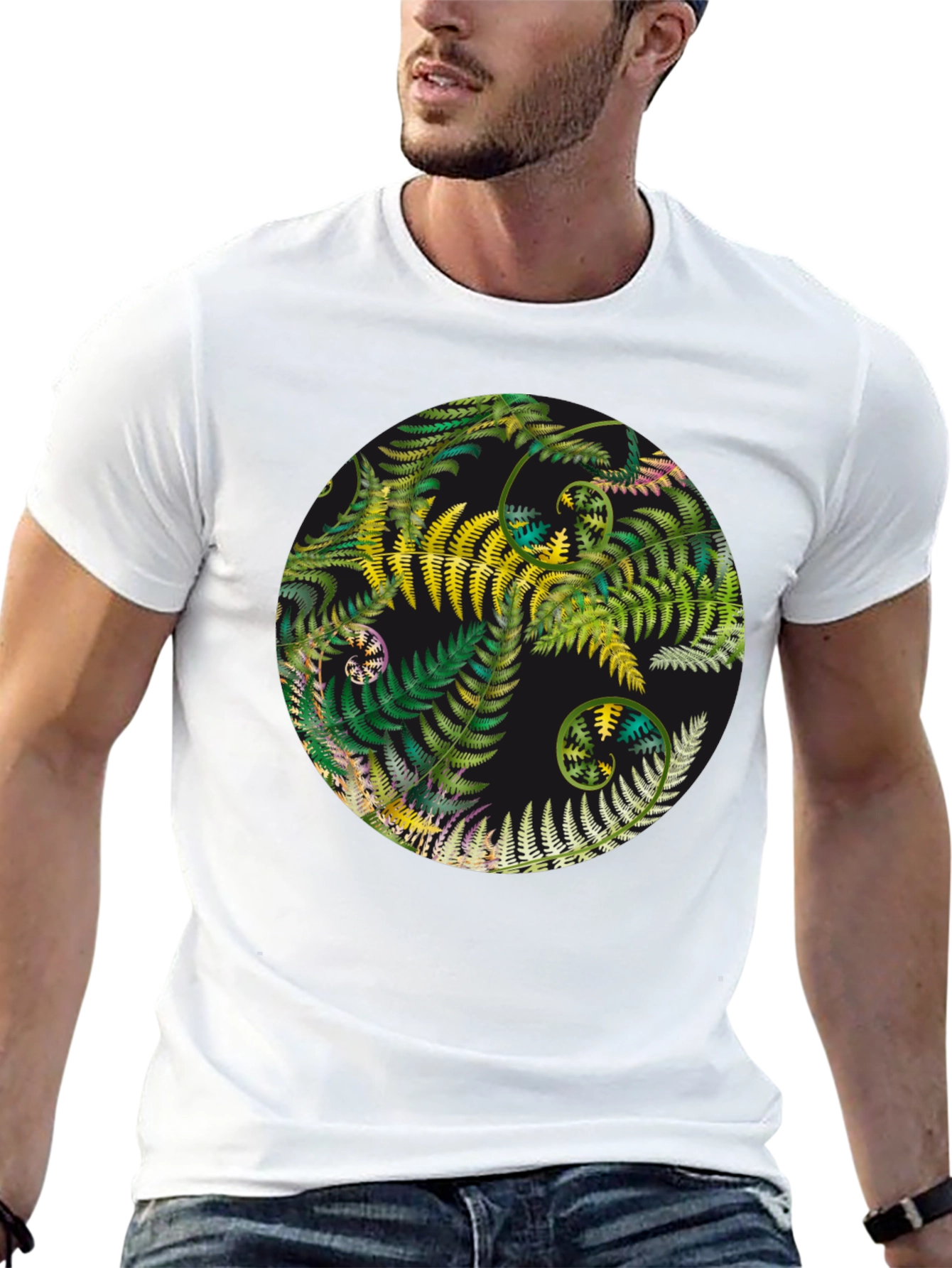 Fern Yin Yang Graphic T-Shirt - Unisex Black Tee