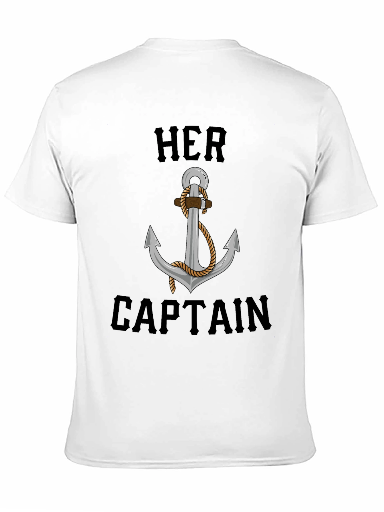 Her Captain T-Shirt - Nautical Anchor Design