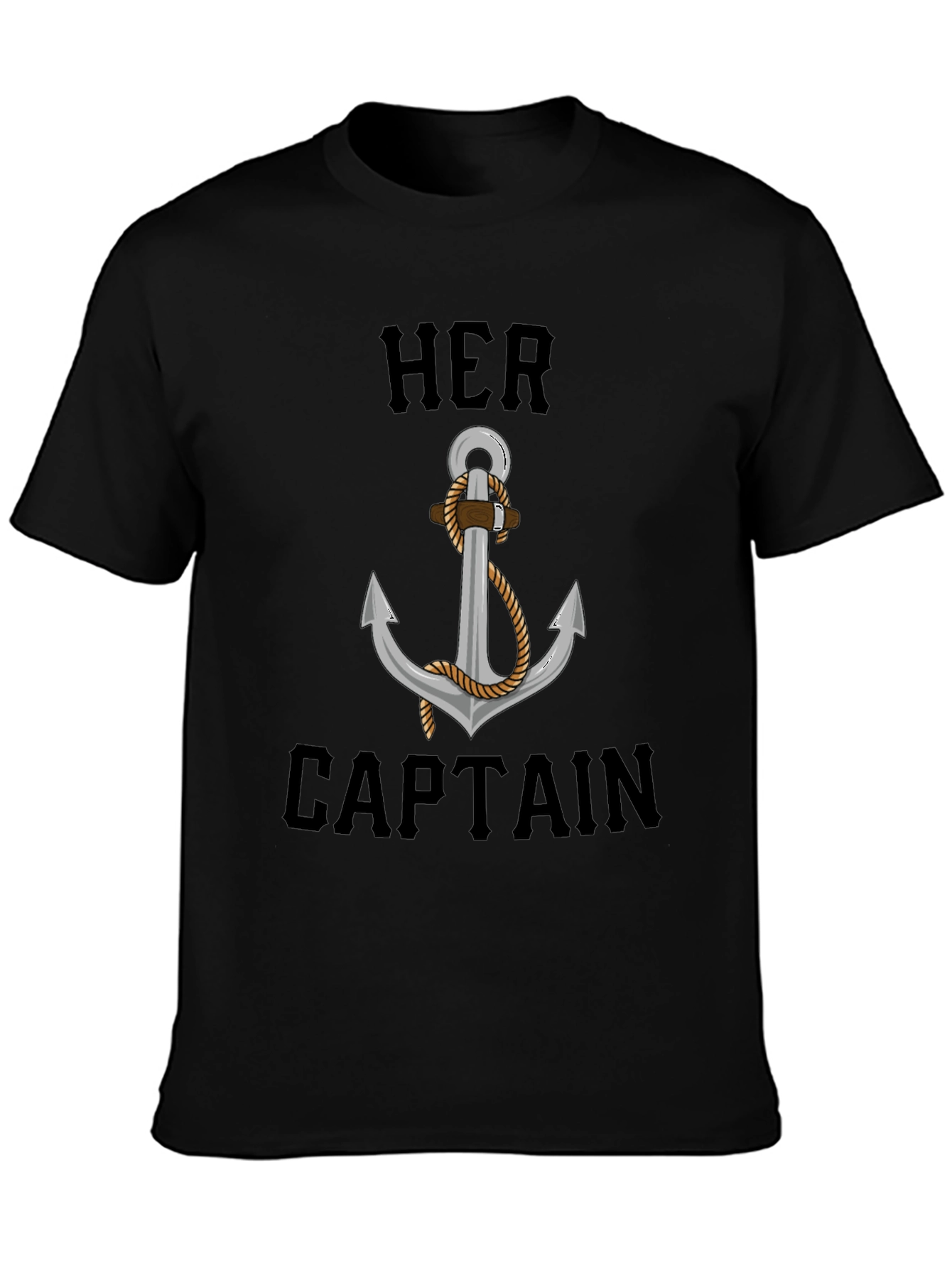 Her Captain T-Shirt - Nautical Anchor Design