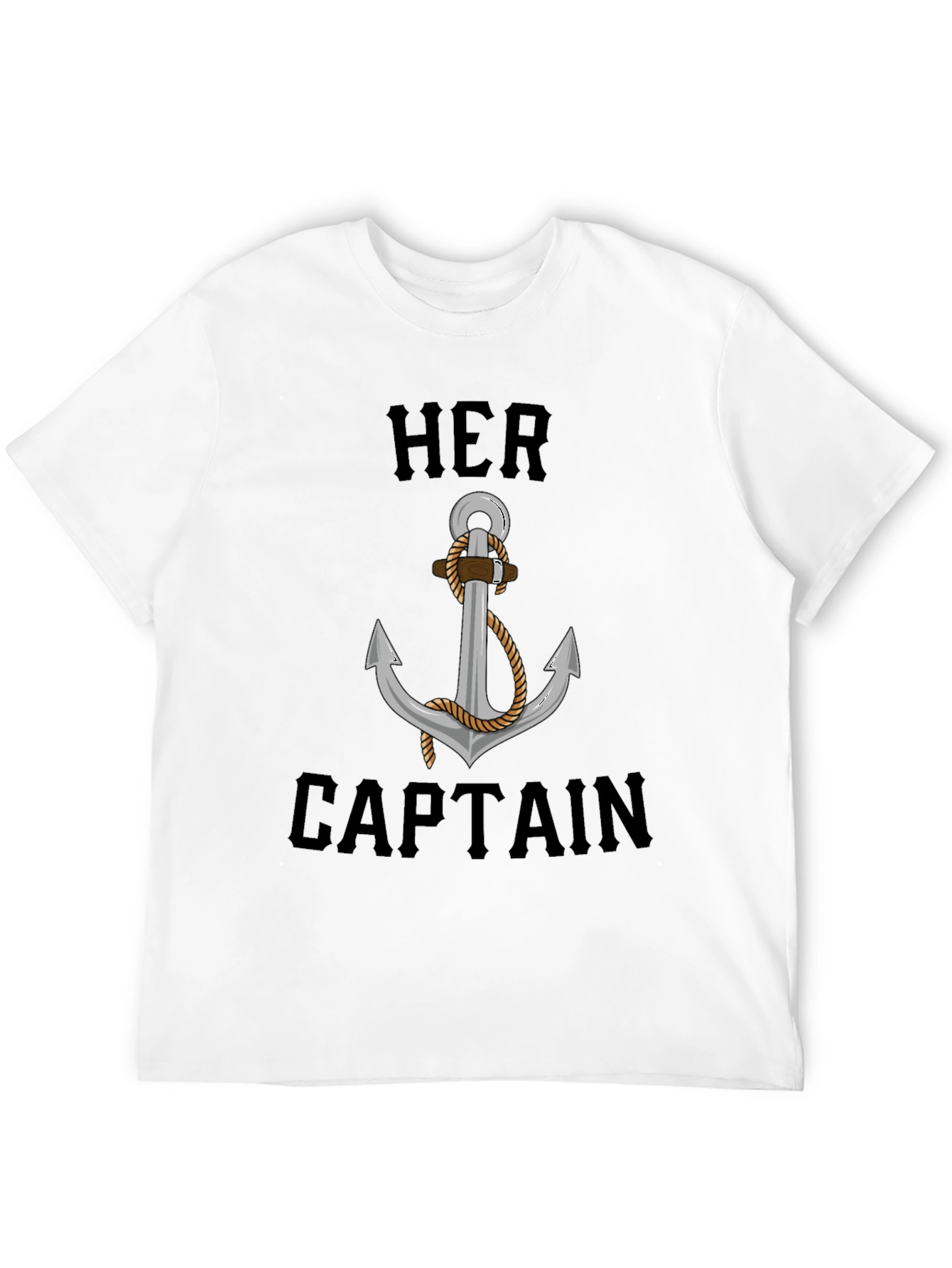 Her Captain T-Shirt - Nautical Anchor Design