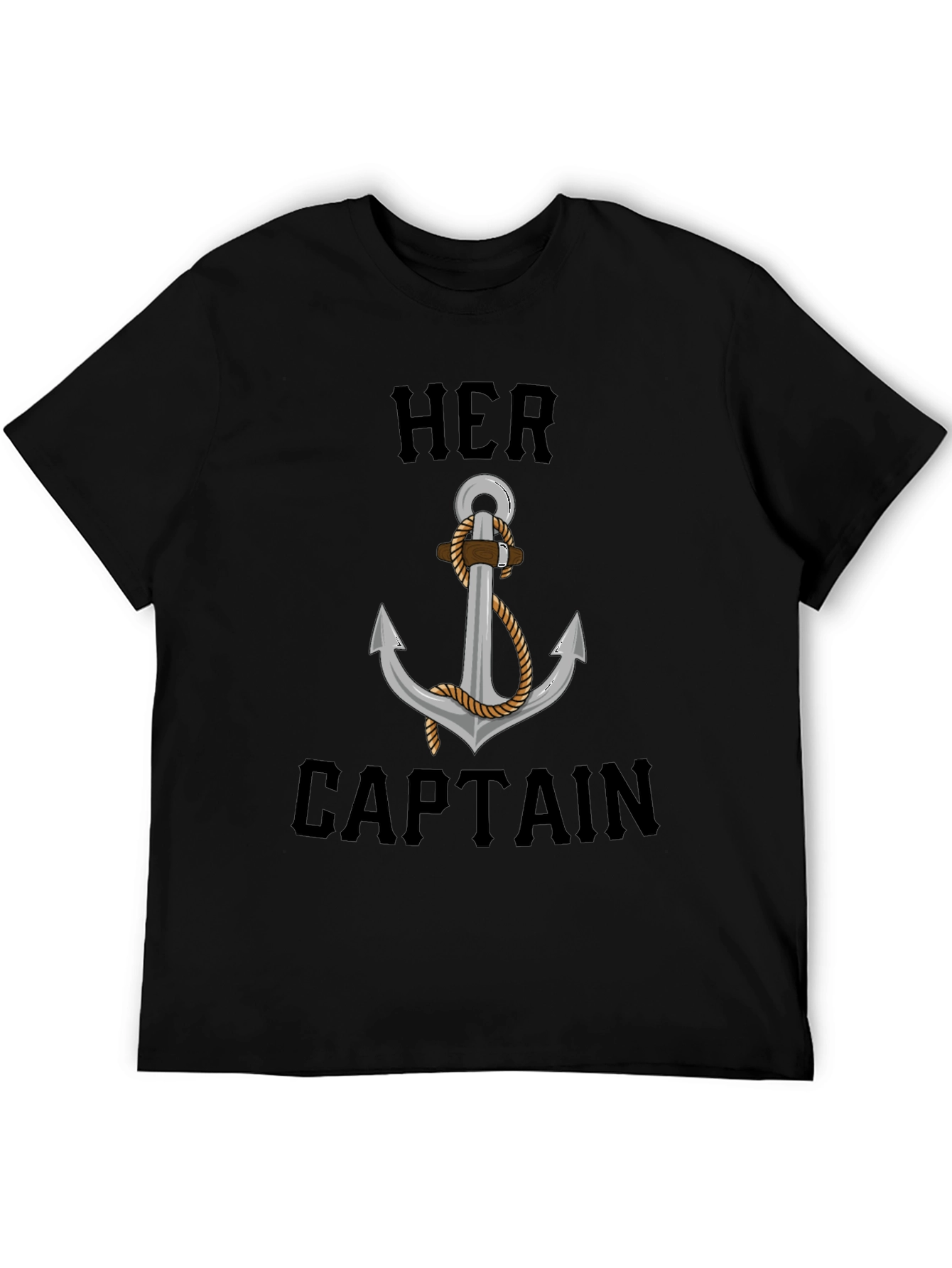 Her Captain T-Shirt - Nautical Anchor Design