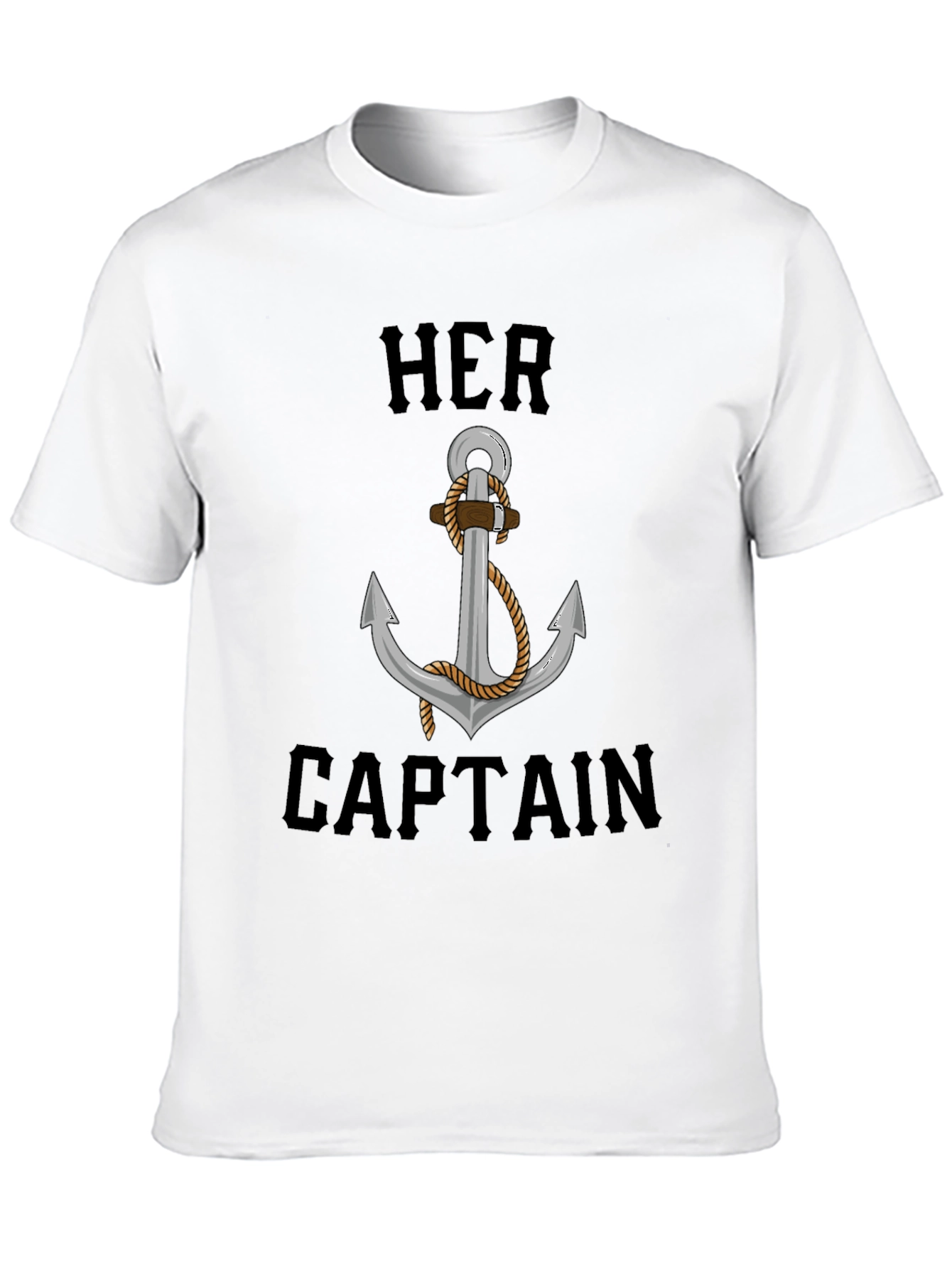 Her Captain T-Shirt - Nautical Anchor Design