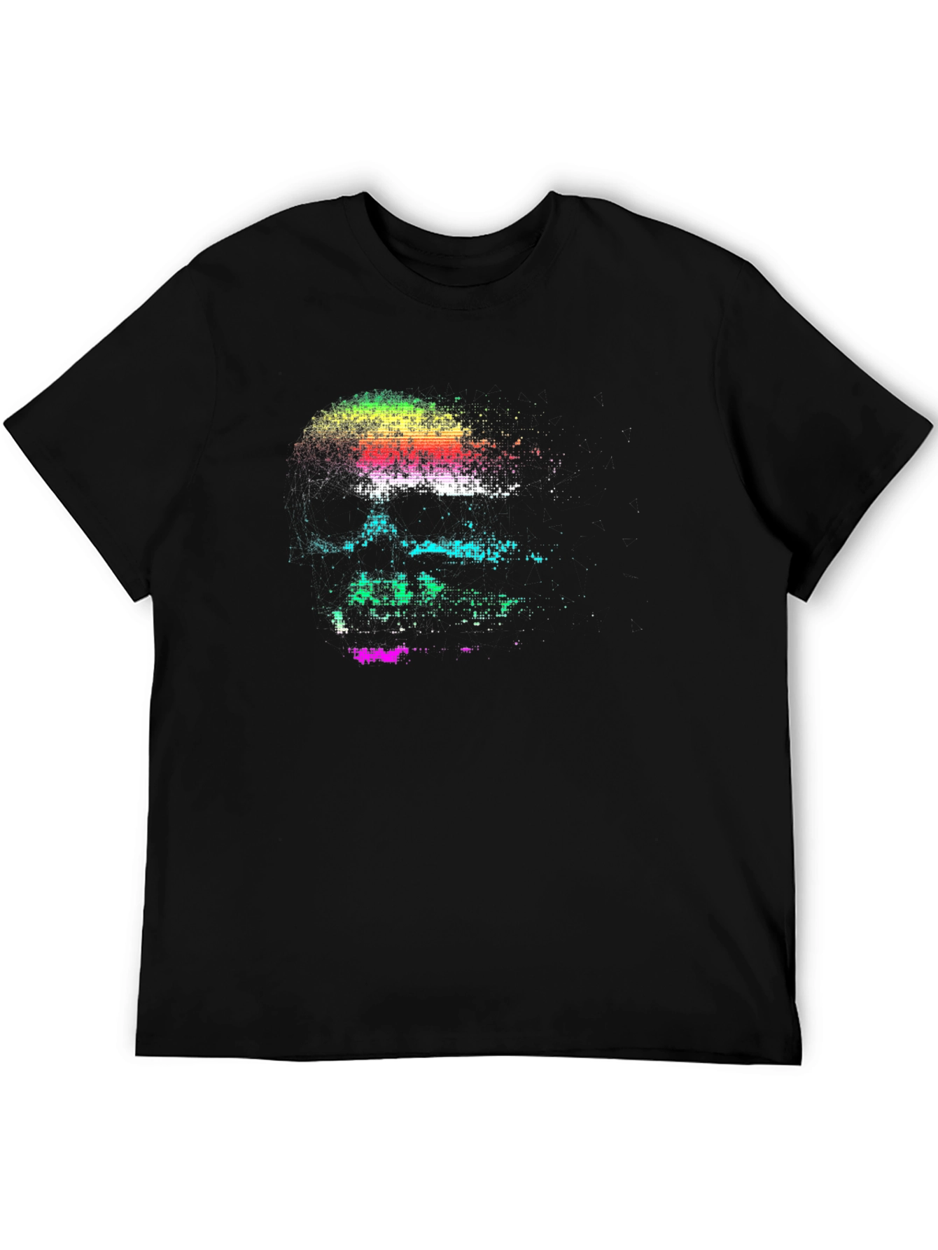 Pixelated Skull Graphic Tee - Black T-Shirt