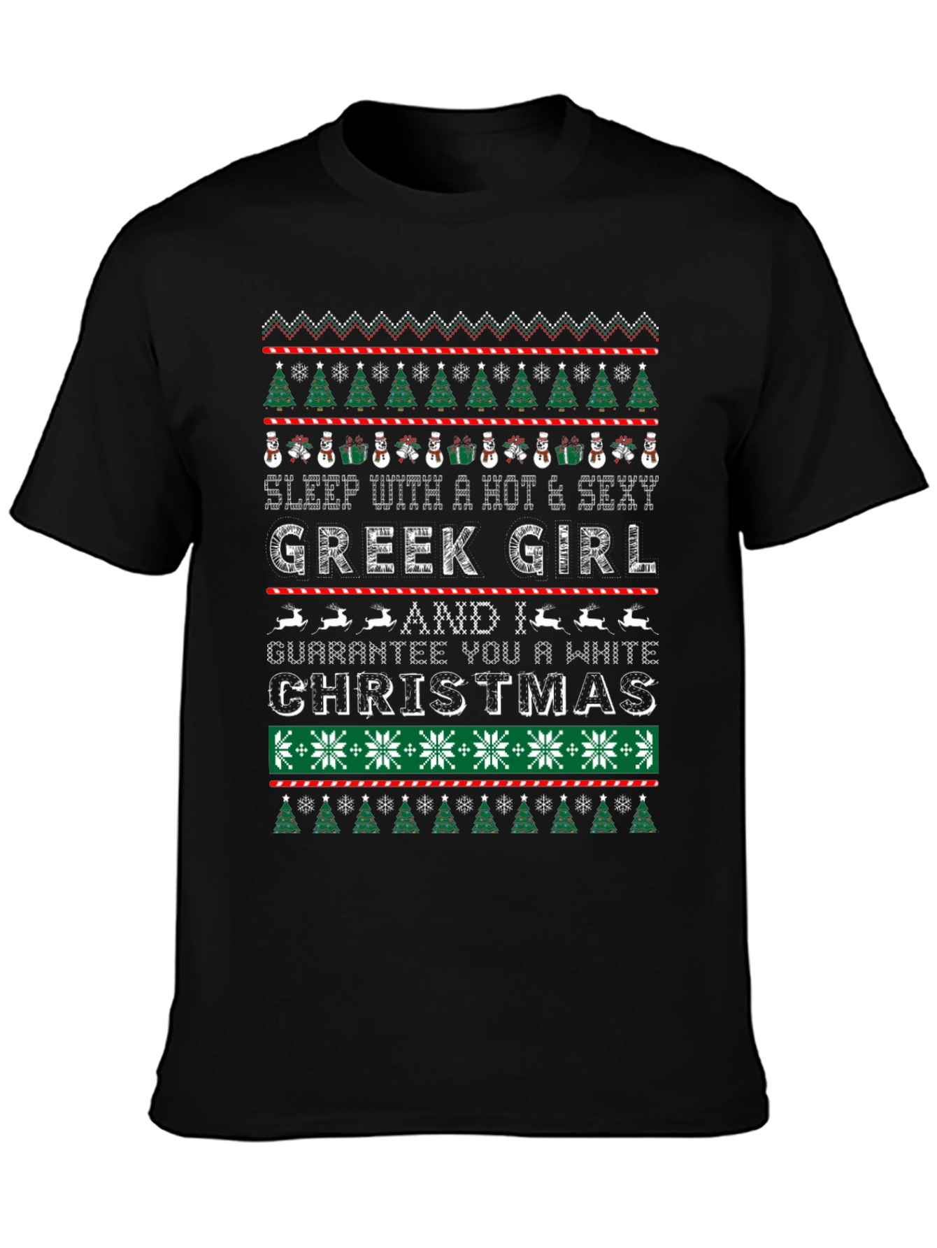 Funny Greek Girl Christmas Graphic Tee