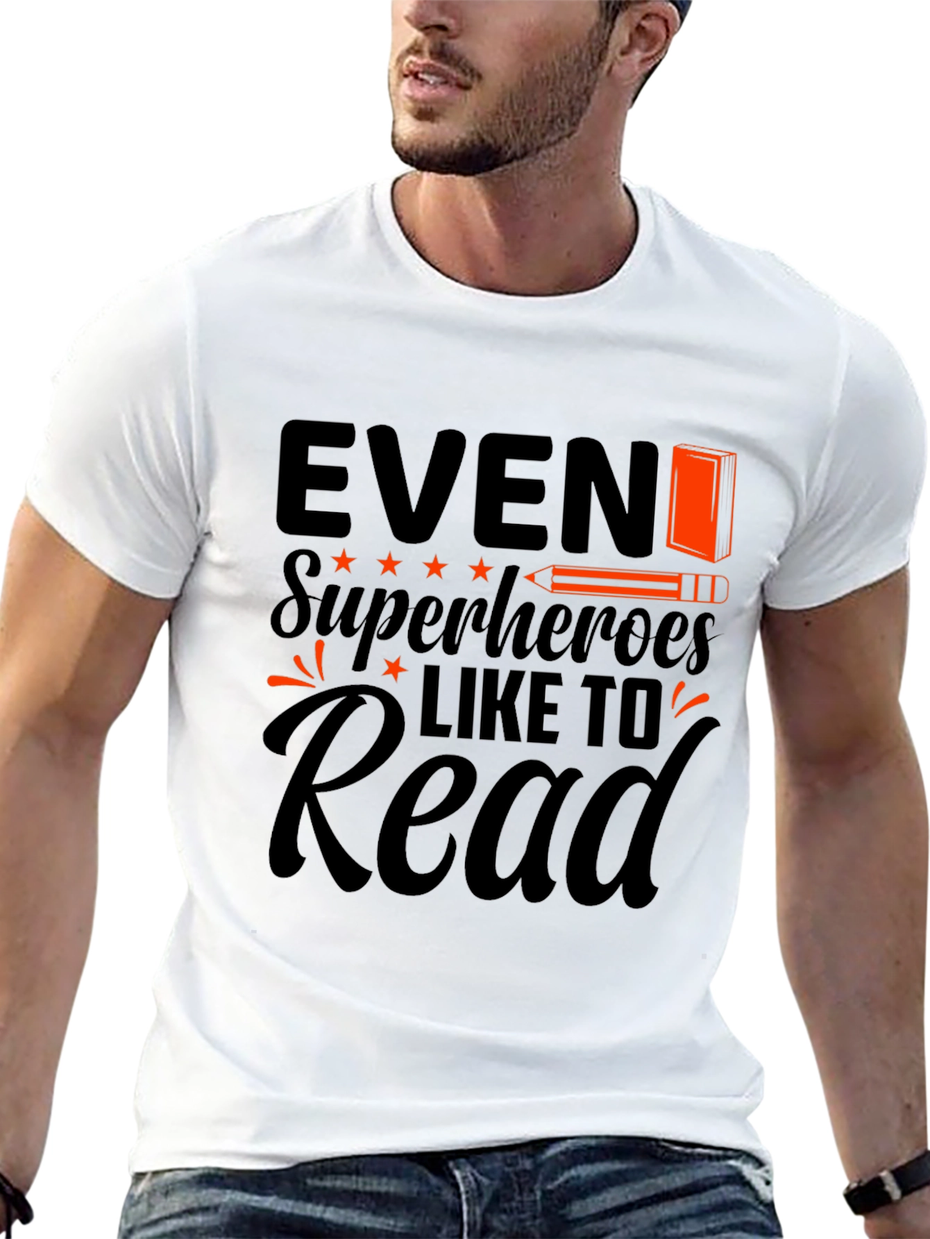 Even Superheroes Like to Read Black T-Shirt