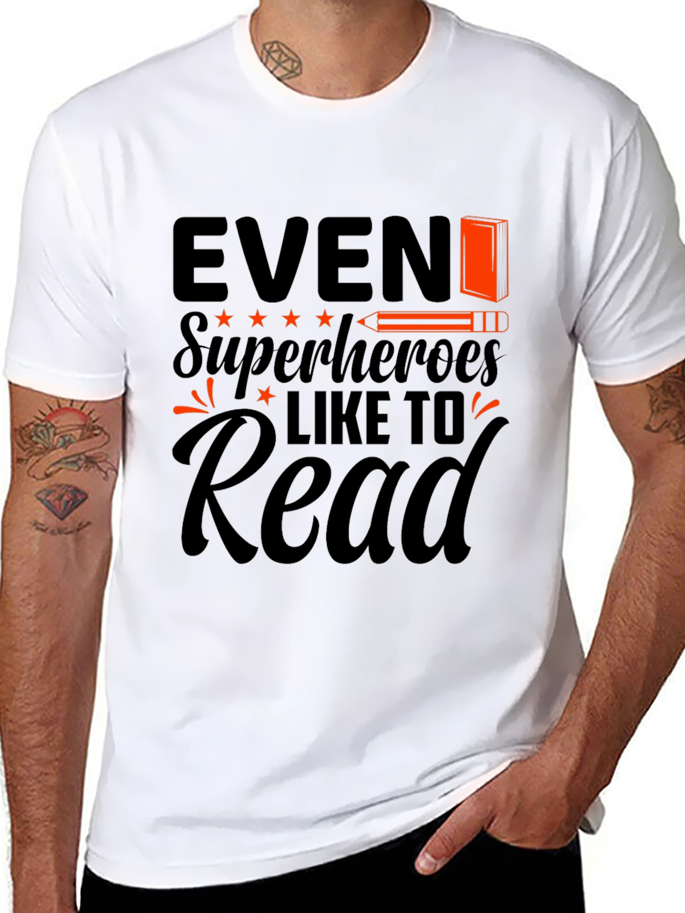Even Superheroes Like to Read Black T-Shirt
