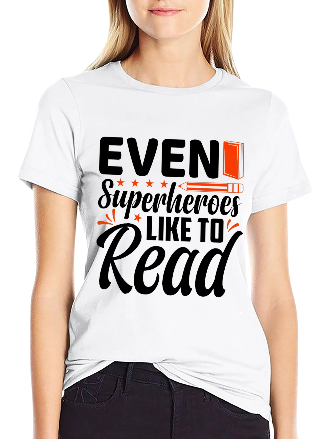 Even Superheroes Like to Read Black T-Shirt