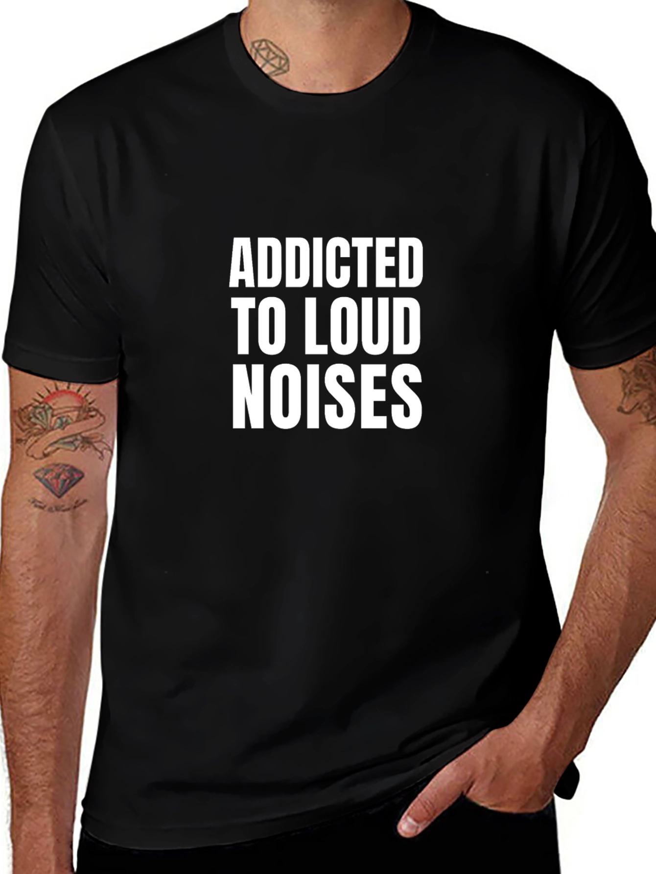 Addicted to Loud Noises Black T-Shirt