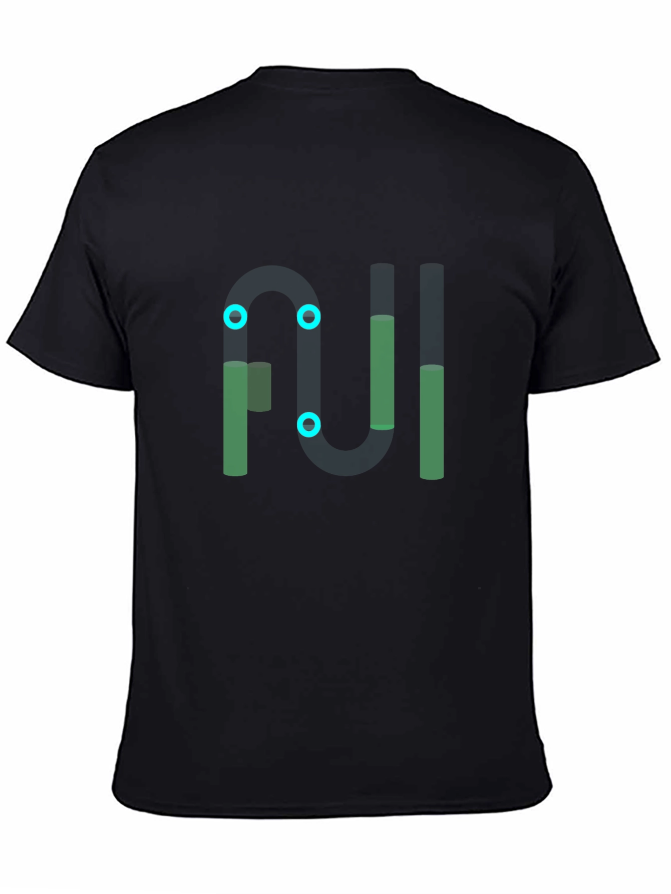 Abstract Geometric Graphic Black Tee