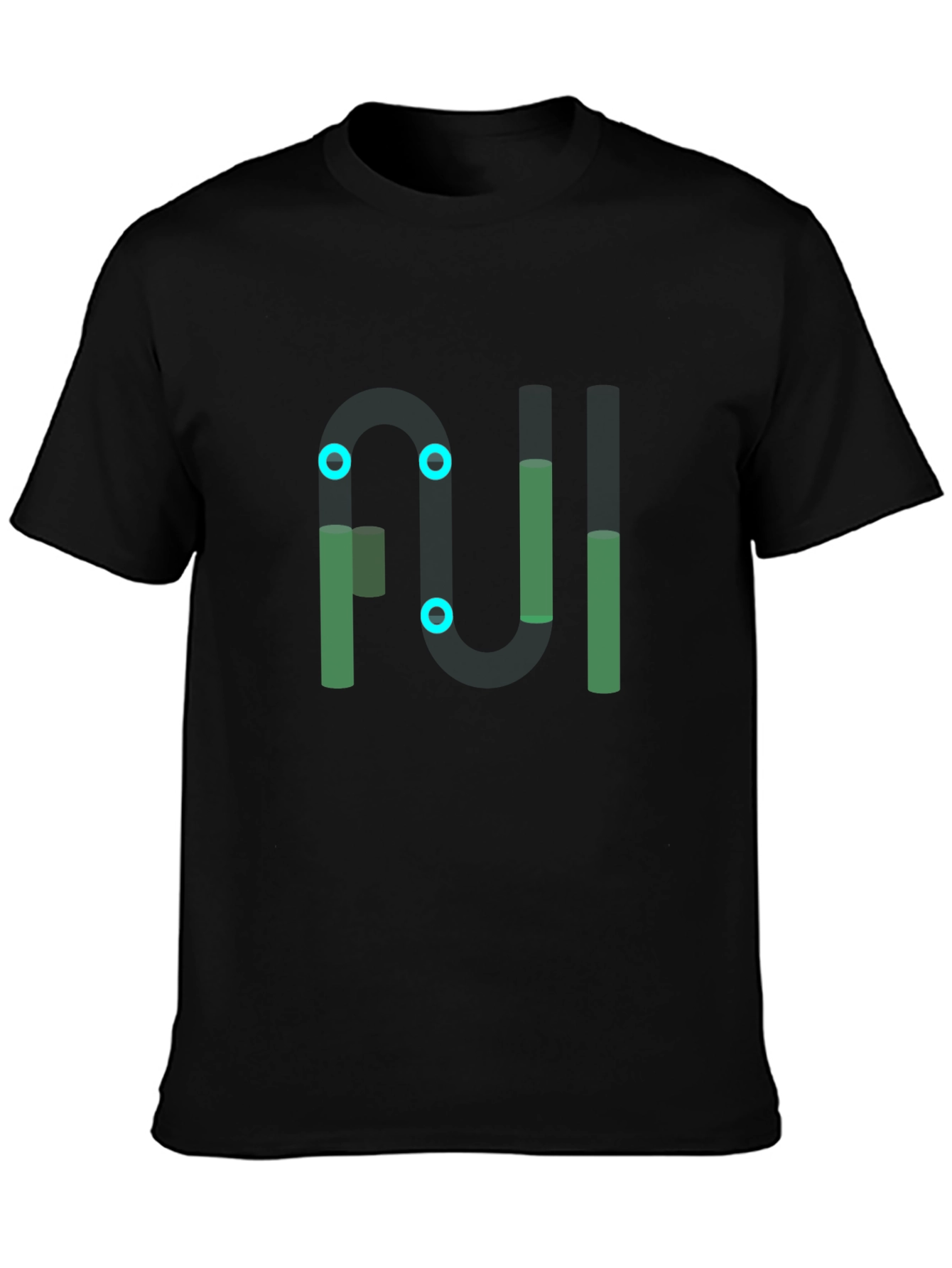 Abstract Geometric Graphic Black Tee