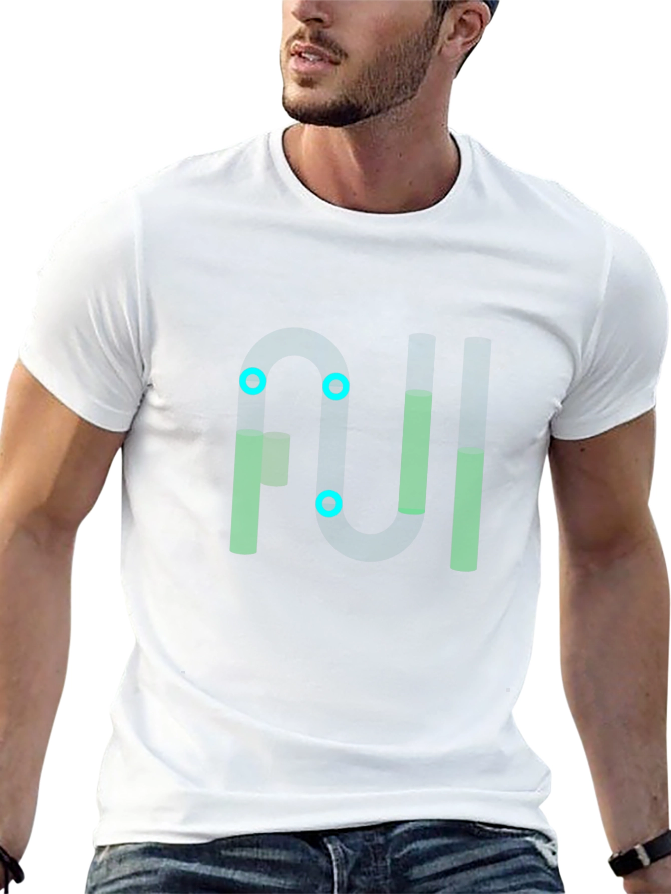 Abstract Geometric Graphic Black Tee