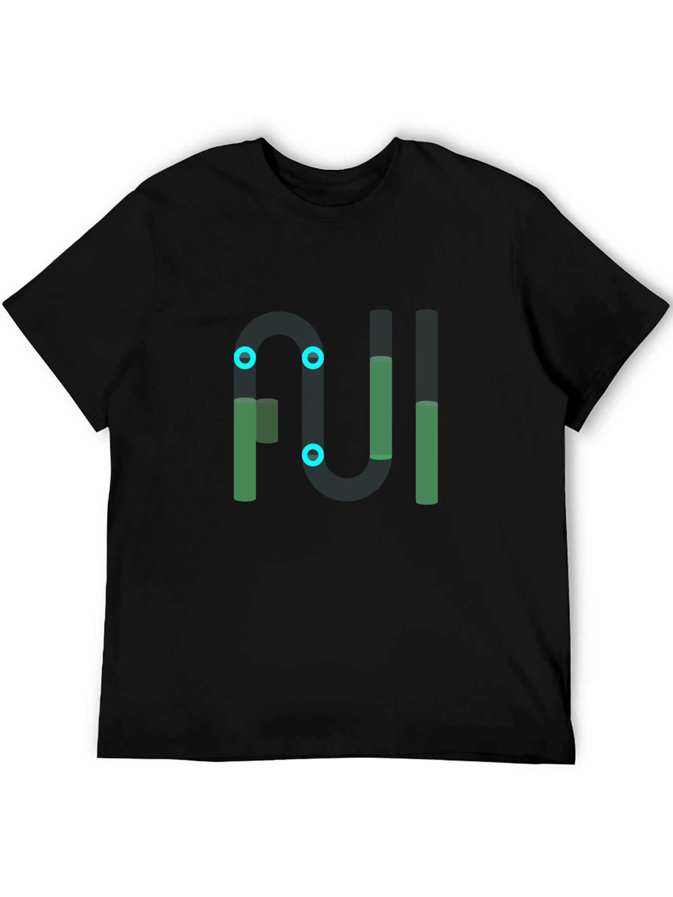 Abstract Geometric Graphic Black Tee