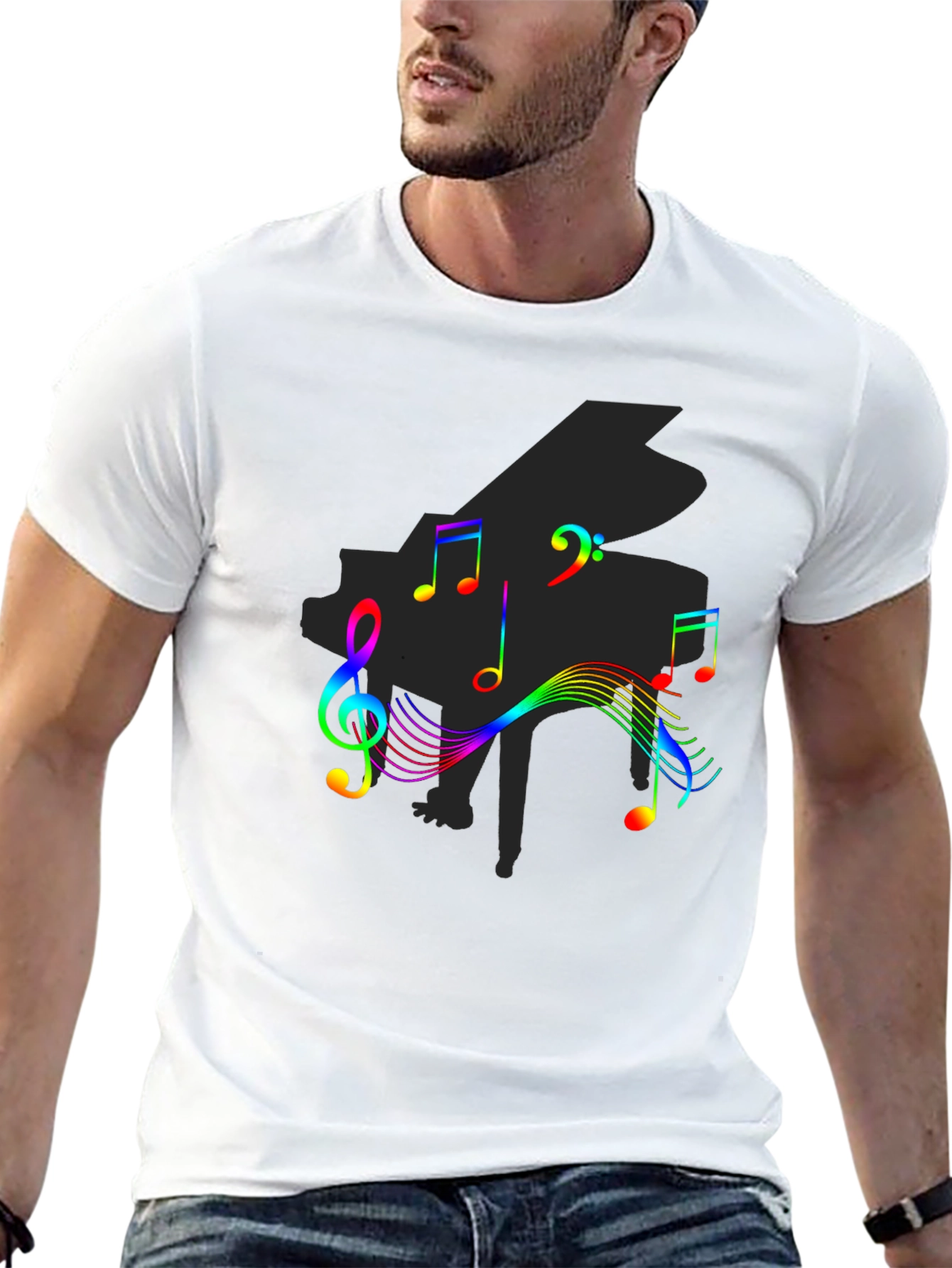 Musical Rainbow Piano Graphic Tee