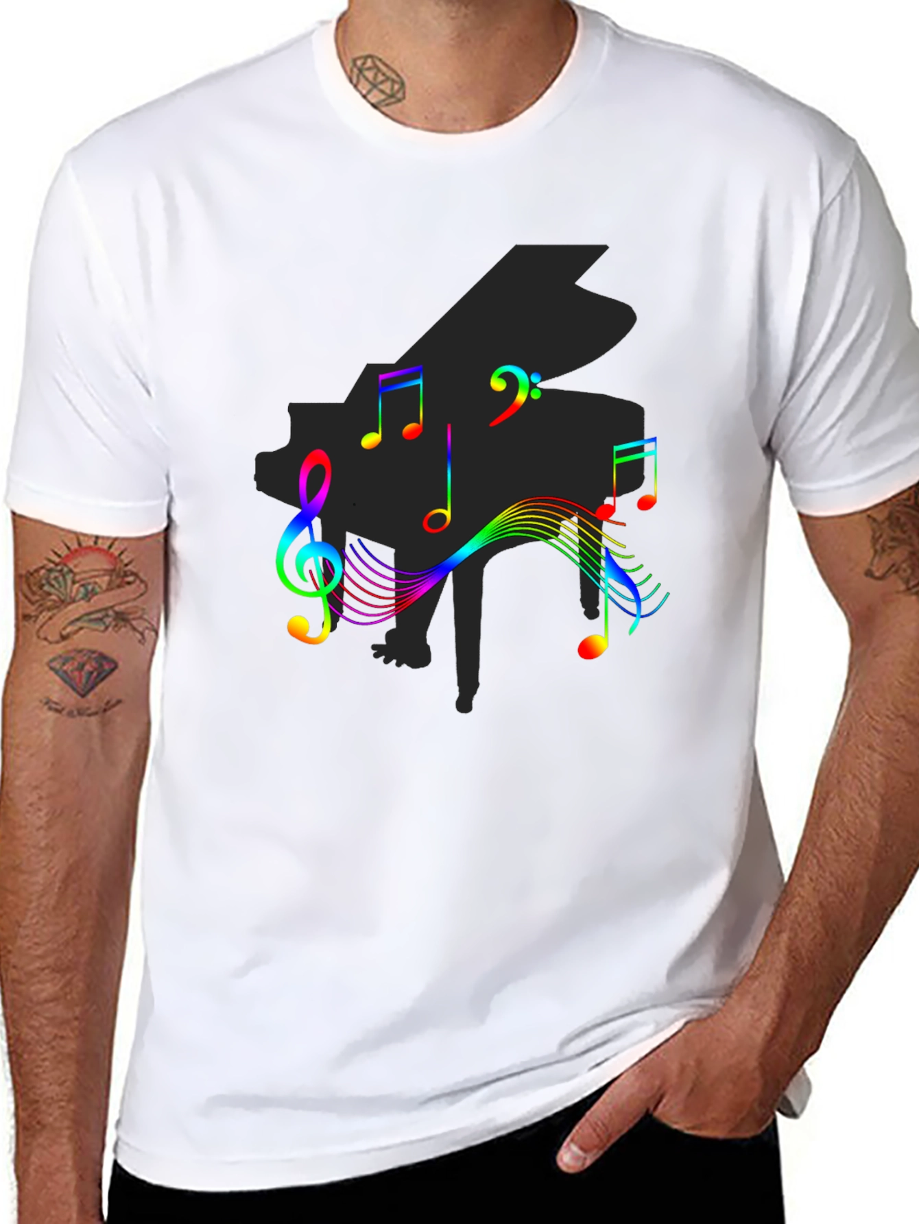Musical Rainbow Piano Graphic Tee