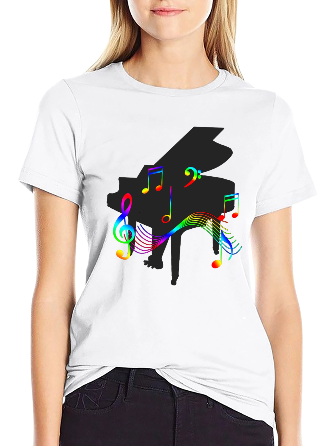 Musical Rainbow Piano Graphic Tee