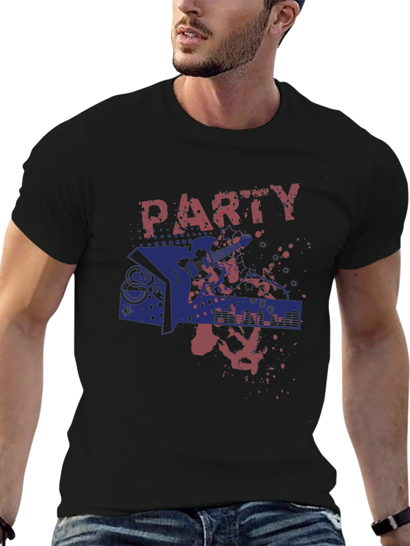 Party Guitar Graphic T-Shirt - Rock On!