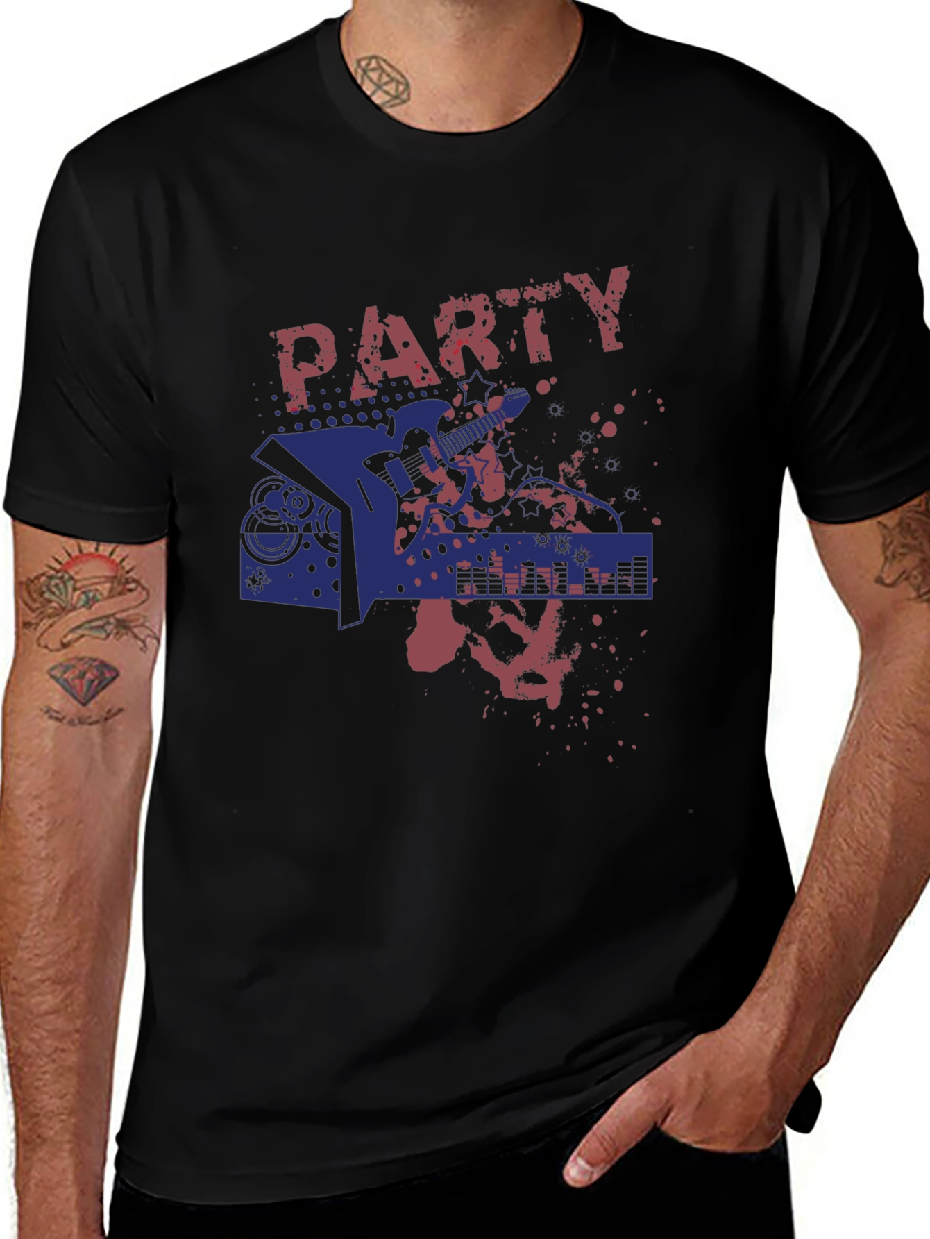 Party Guitar Graphic T-Shirt - Rock On!