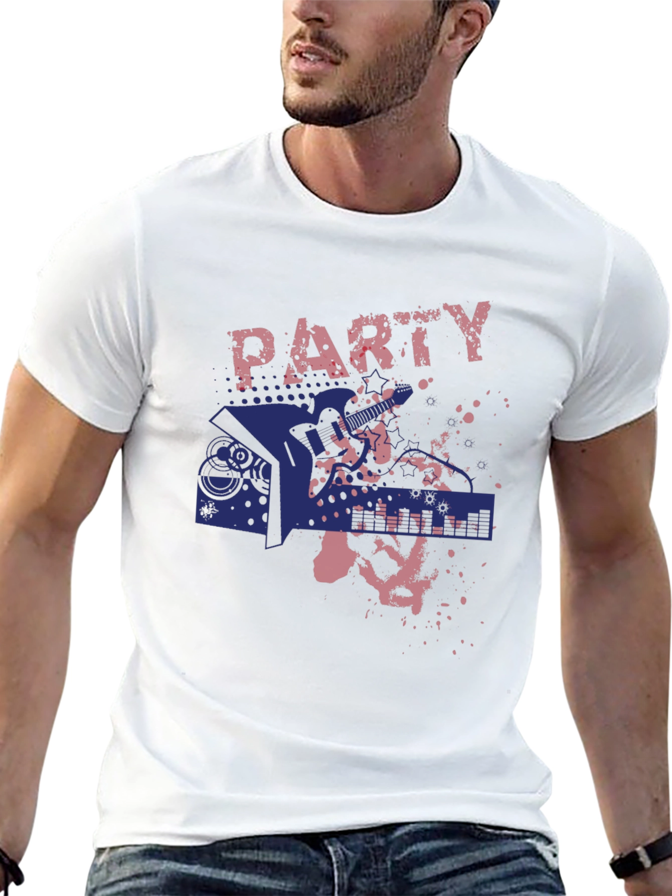 Party Guitar Graphic T-Shirt - Rock On!