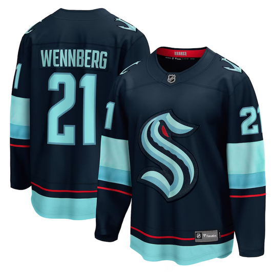 Men's Seattle Kraken Alexander Wennberg #21 Navy Home Breakaway Player Jerseys